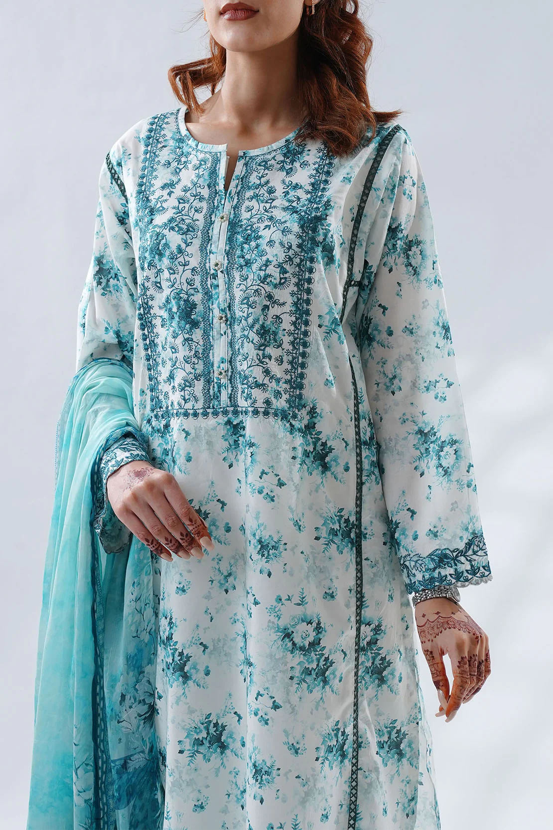 Stitched Printed Embroidered Lawn 3 Piece