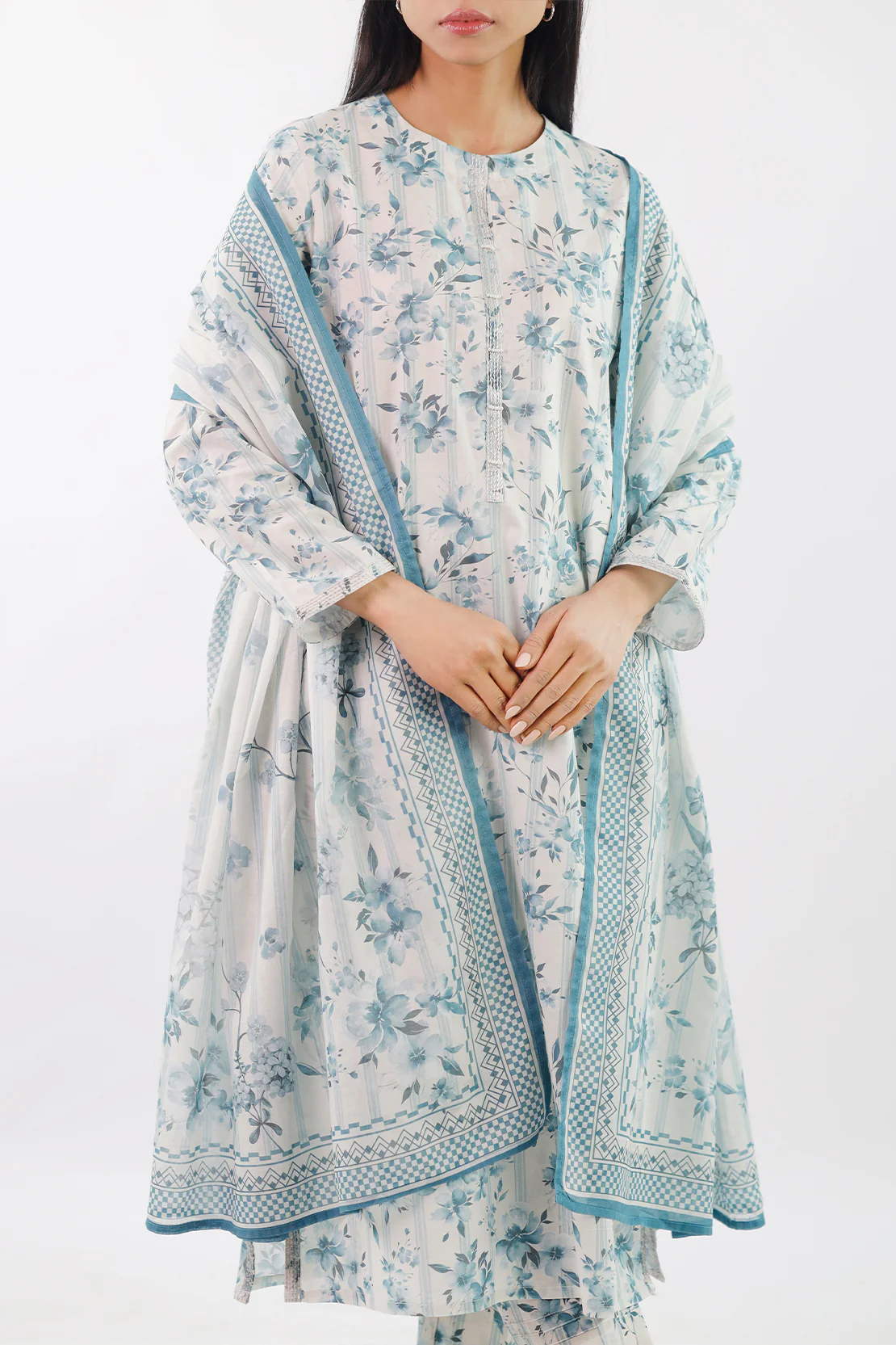 Stitched Printed Embroidered Lawn 3 Piece