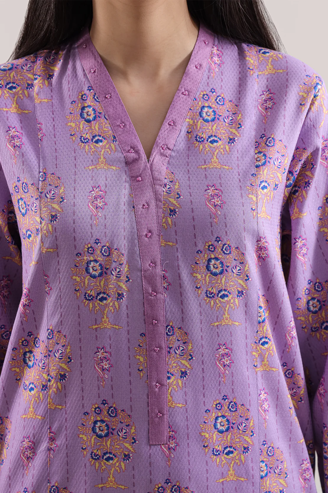 Stitched Printed Fancy Jacquard Khaddar 3 Piece - Image 3