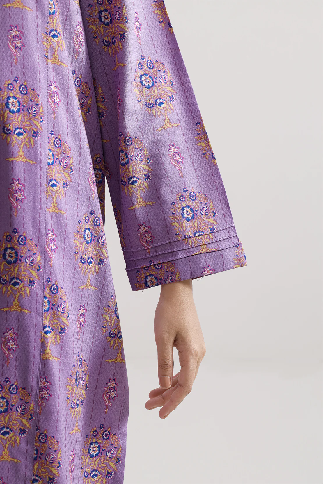 Stitched Printed Fancy Jacquard Khaddar 3 Piece - Image 4