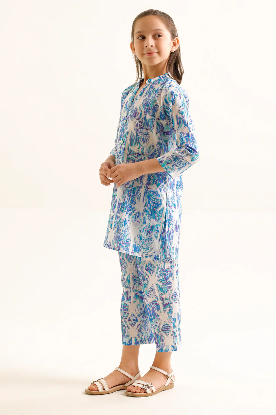 Stitched Printed Lawn Shirt For Kids - Image 3