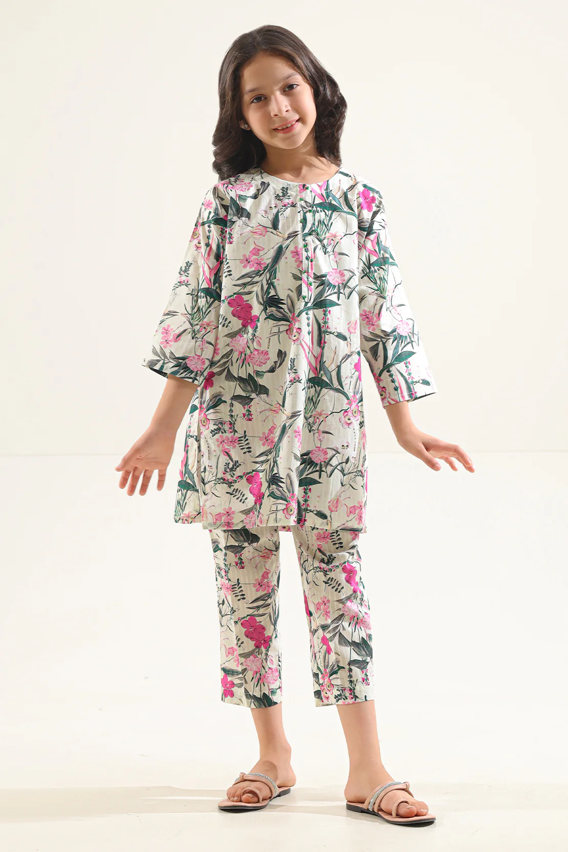 Stitched Printed Lawn Shirt For Kids - Image 2