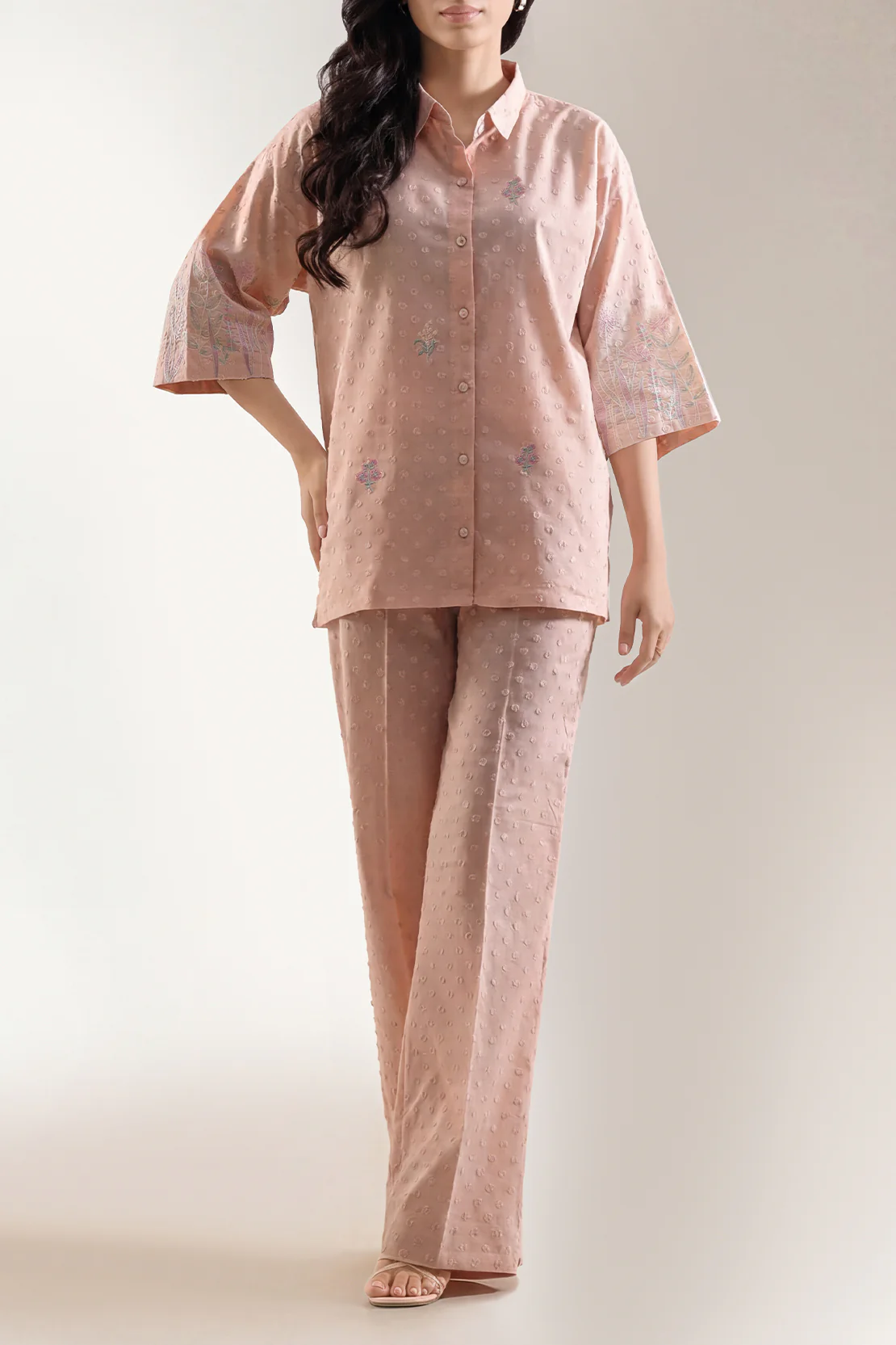 Stitched Reverse Jacquard Suit – Embroidered (2PC Or Shirt)