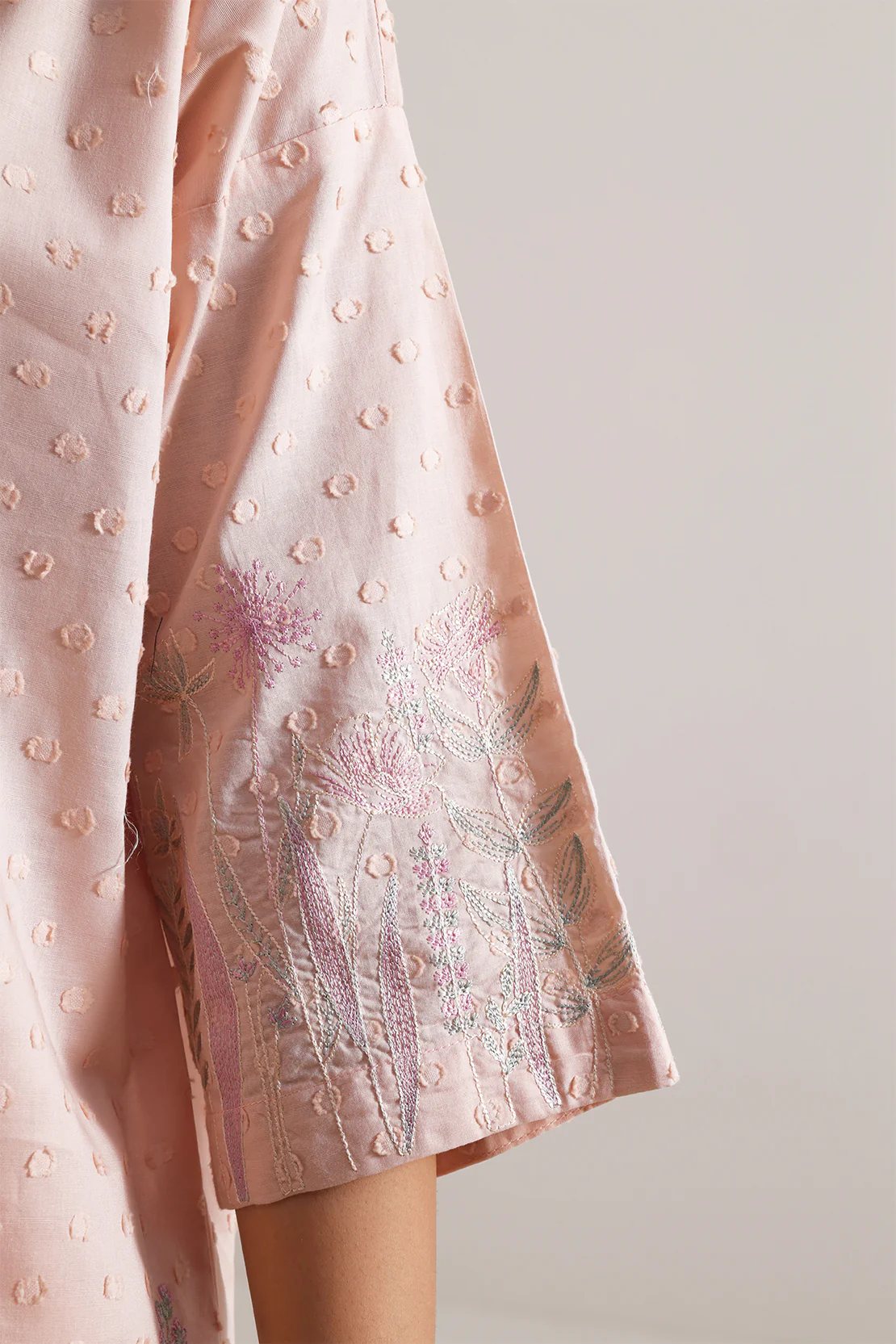Stitched Reverse Jacquard Suit – Embroidered (2PC Or Shirt) - Image 3