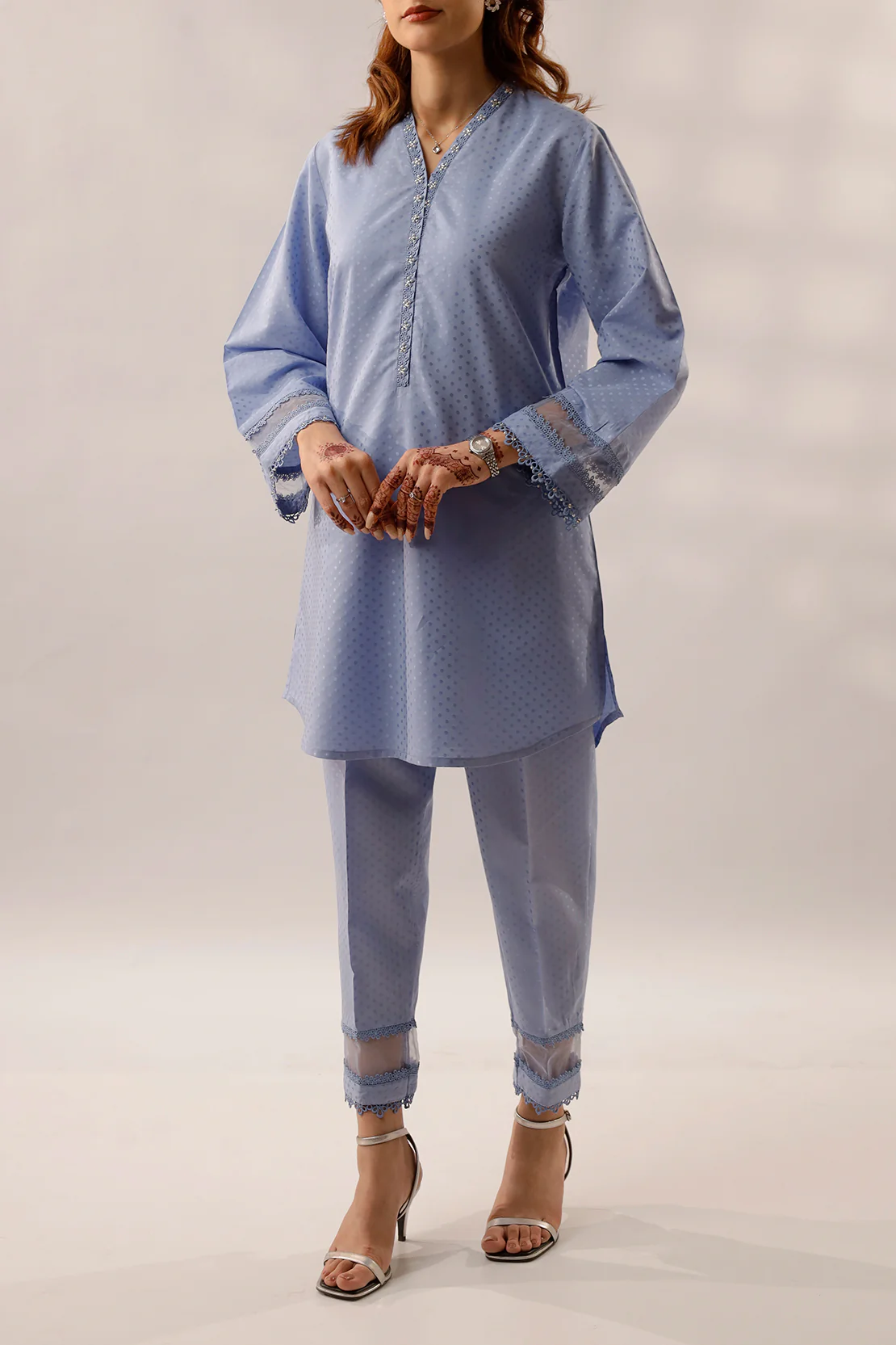Stitched Self Jacquard 2 Piece (Shirt/Trouser) - Image 5