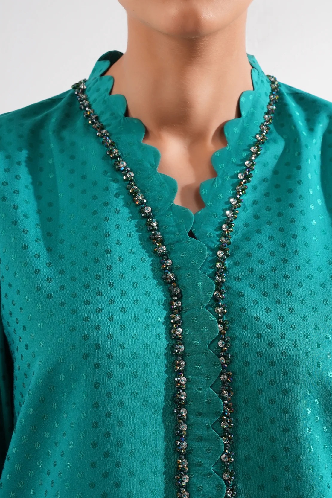 Stitched Self Jacquard 2 Piece (Shirt/Trouser) - Image 4