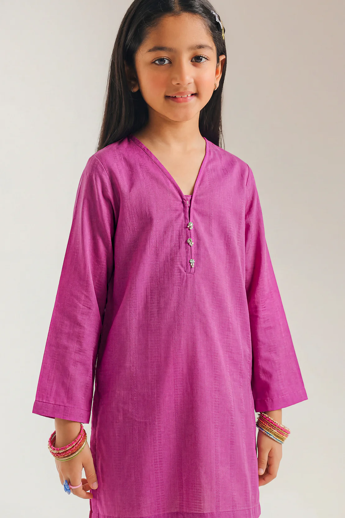 Stitched Self jacquard Shirt For Kids - Image 2