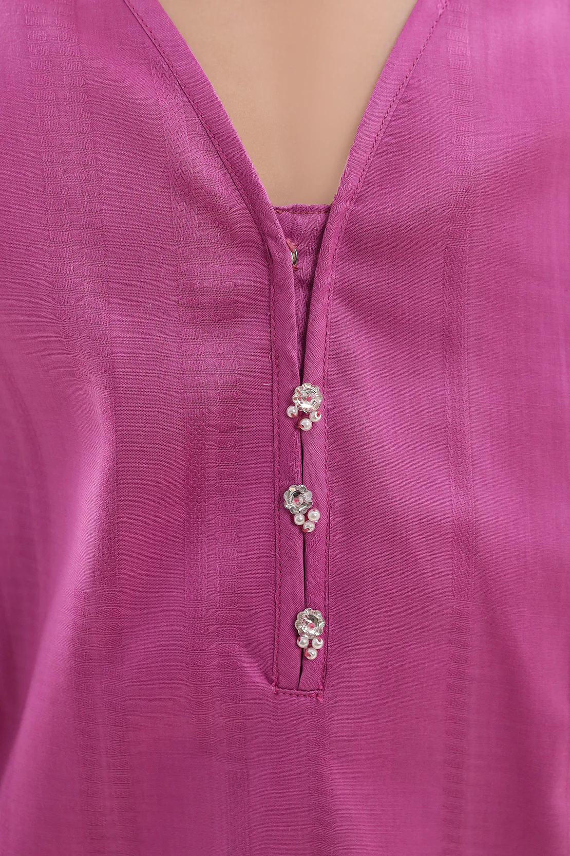 Stitched Self jacquard Shirt For Kids - Image 4
