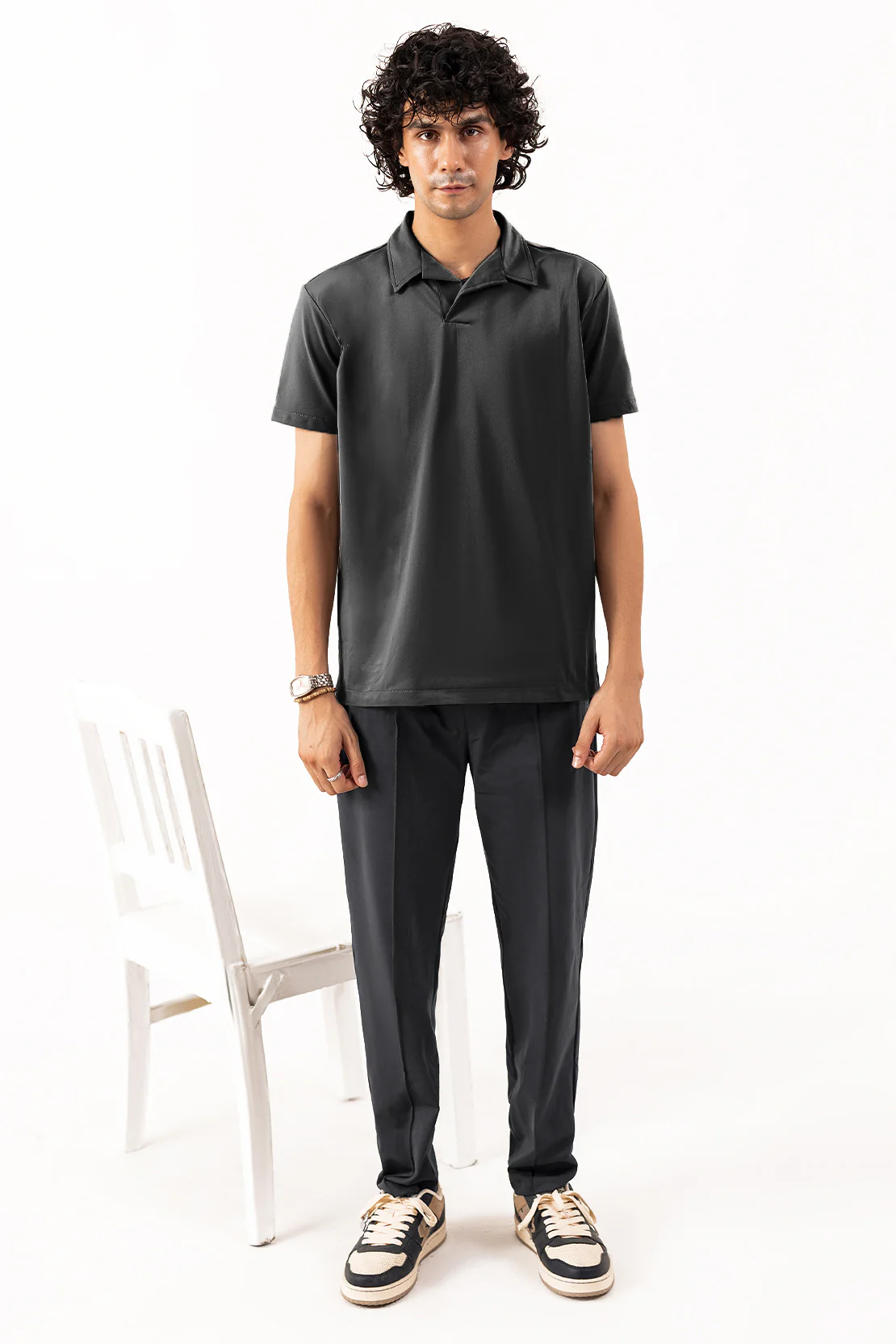 Structured Polo Collar Tee Shirt