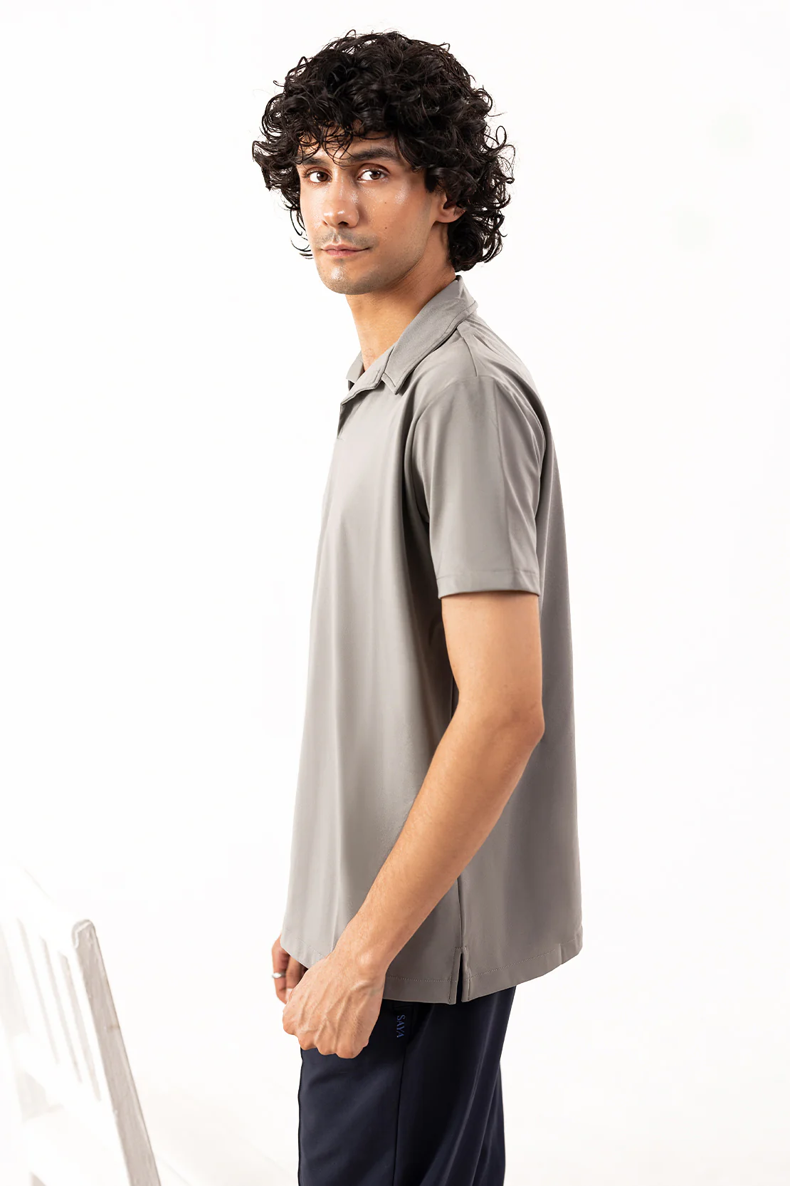 Structured Polo Collar Tee Shirt - Image 4