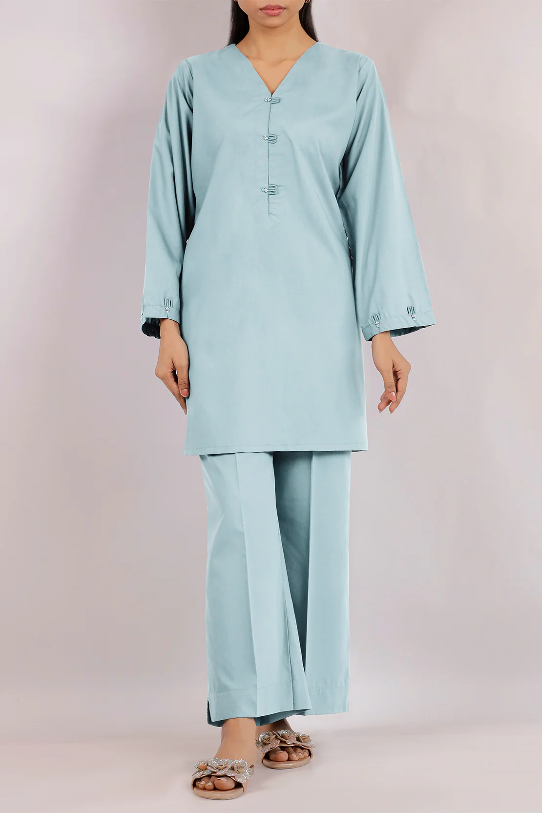 Unstitched Cotton Dyed Trouser Fabric - Image 3