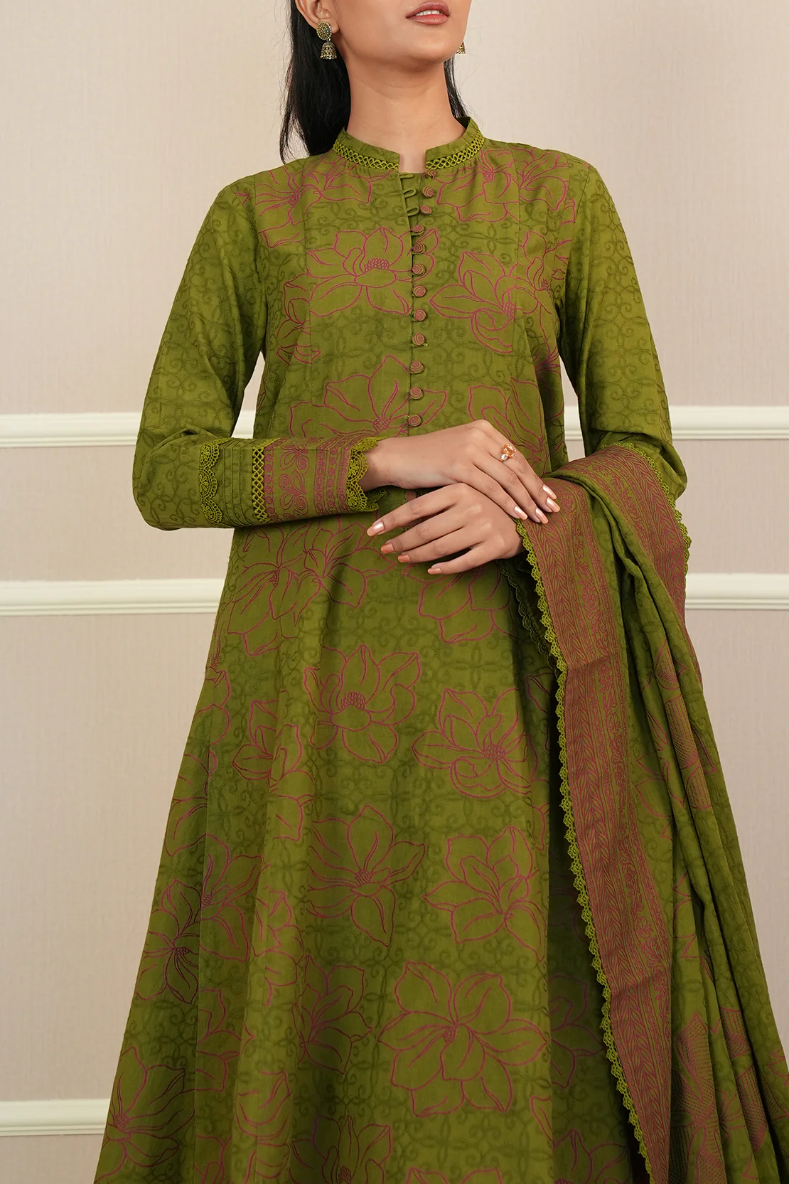 Unstitched Cotton Jacquard 3 Piece - Image 7