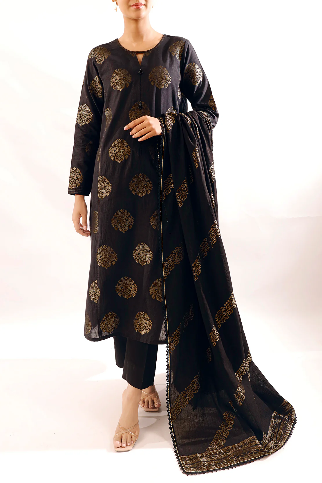 Unstitched Cotton Jacquard 3 Piece - Image 3