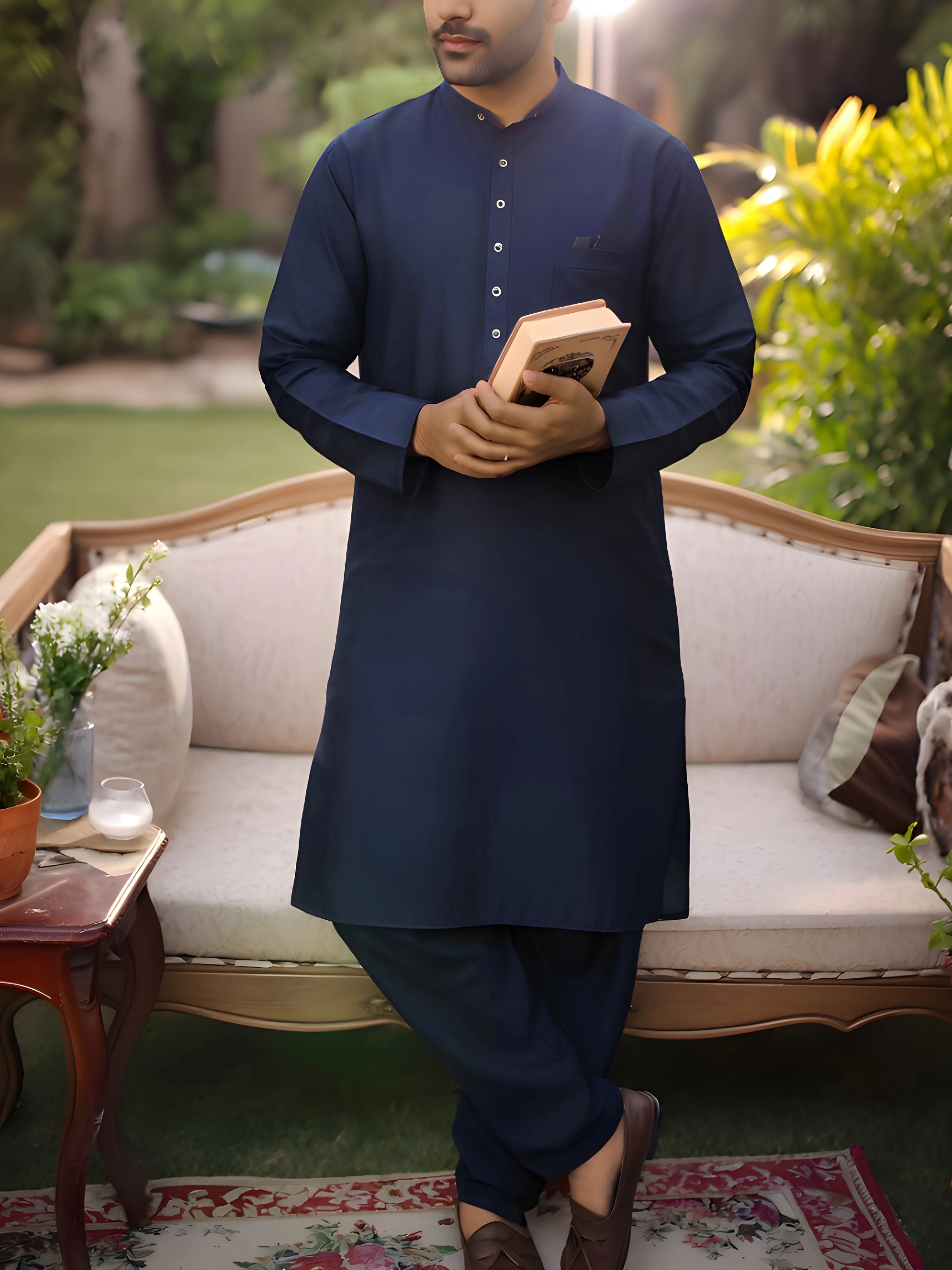 Unstitched Cotton Kurta Shalwar