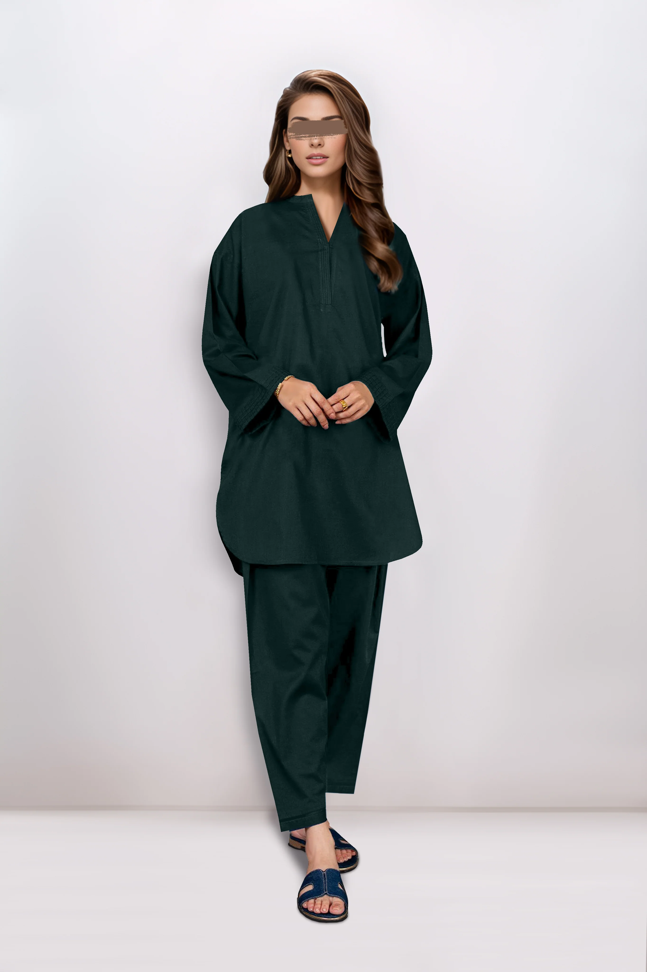 Unstitched Cotton Dyed Trouser Fabric