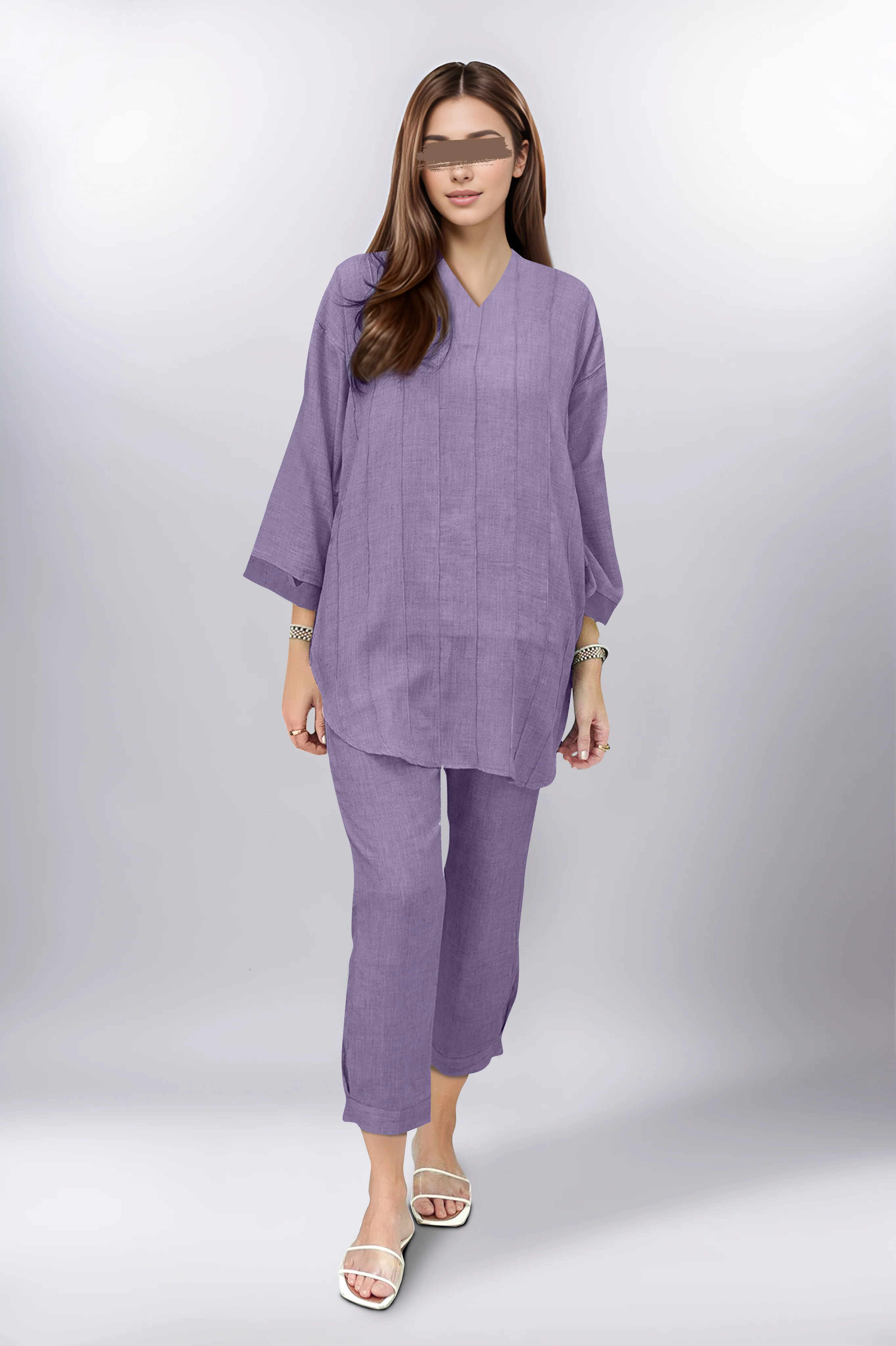 Unstitched Cotton Dyed Trouser Fabric