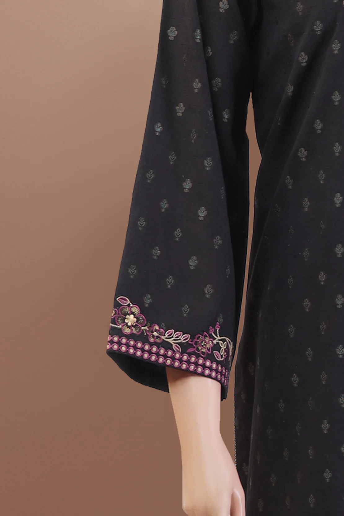 Unstitched Embroidered Jacquard Cotton 3 Piece - Image 5