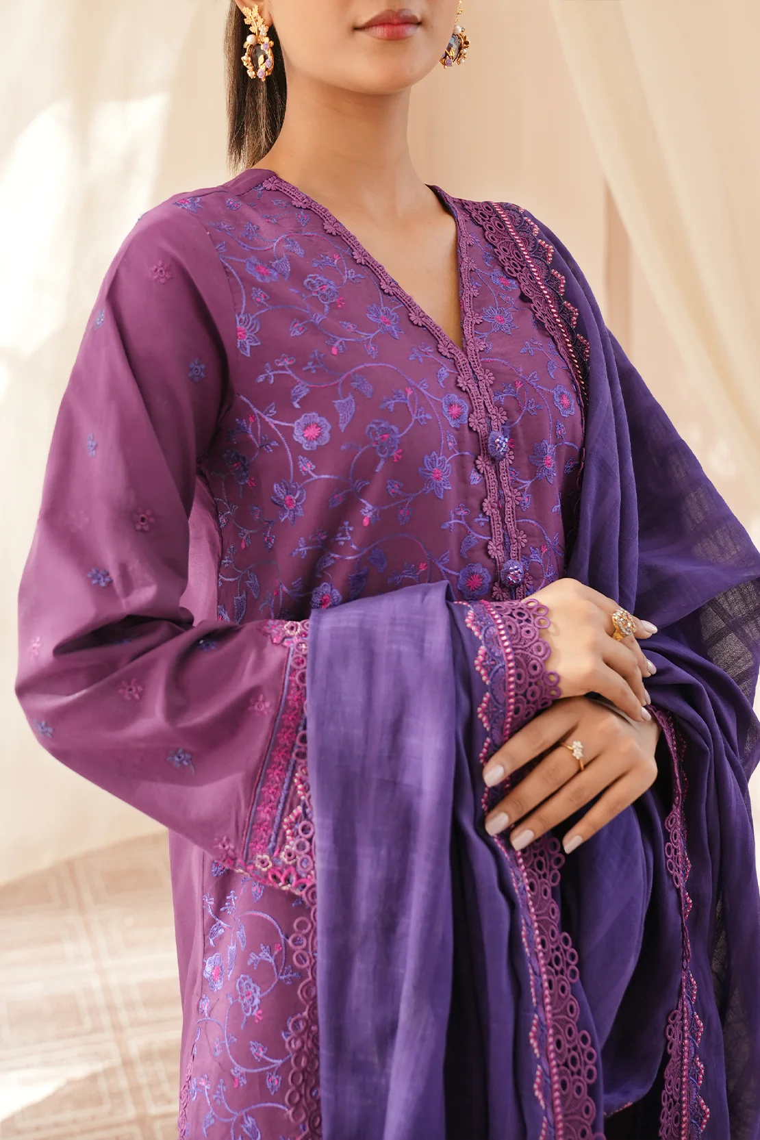 Unstitched Embroidered Cambric 3 Piece - Image 2