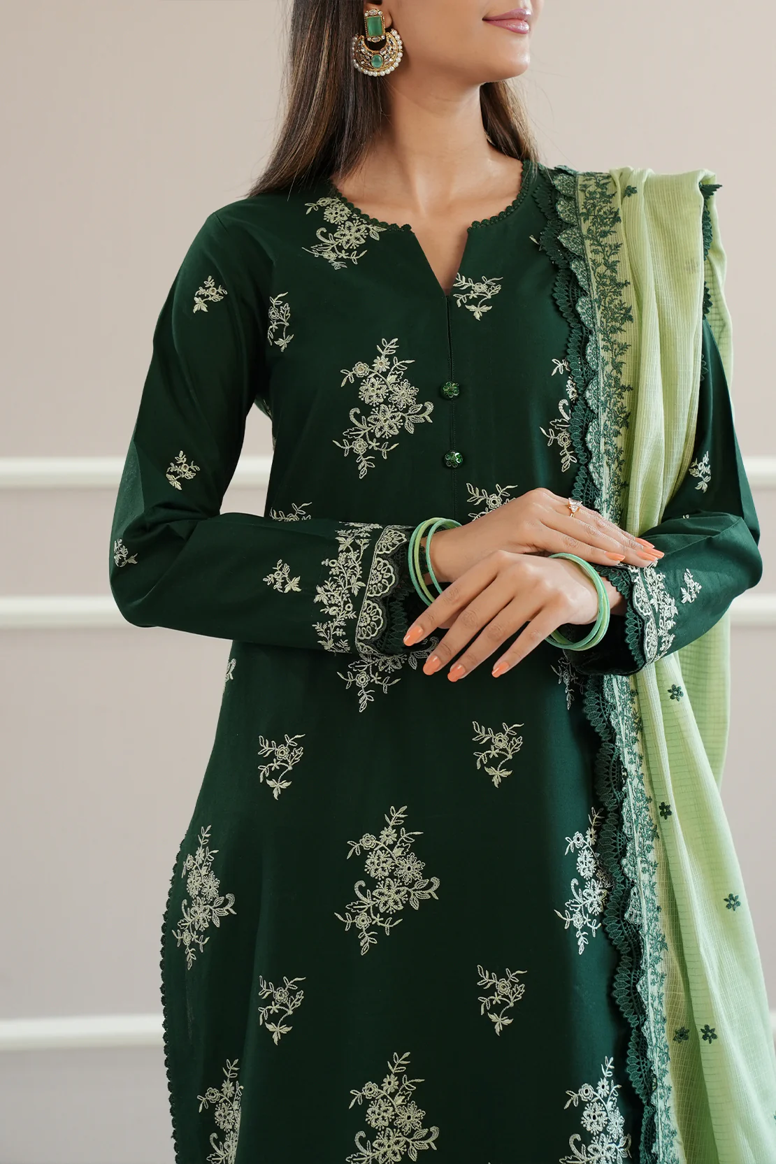 Unstitched Embroidered Cambric 3 Piece - Image 7