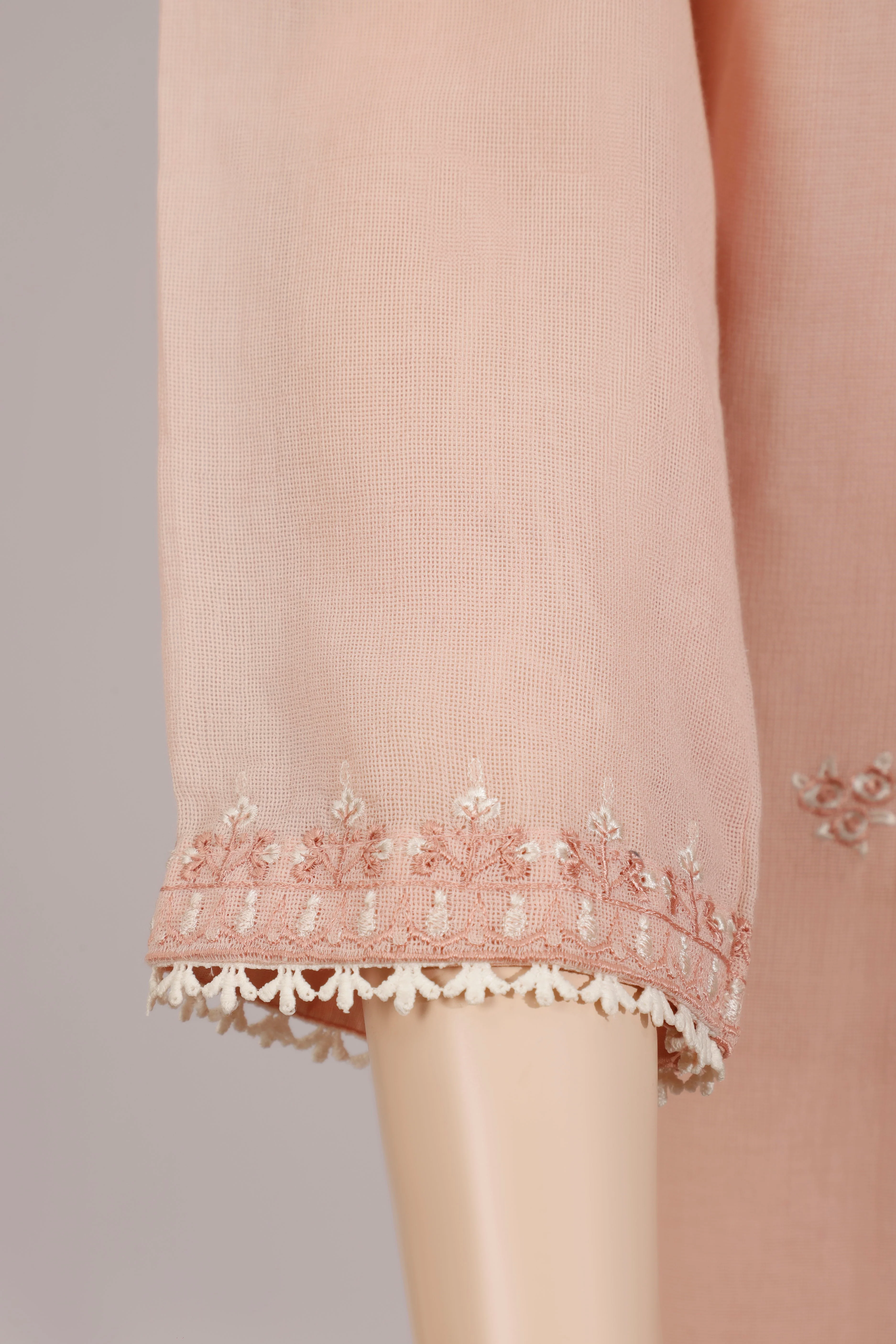 Unstitched Embroidered Cotton 3 Piece With Chiffon Dupatta - Image 4