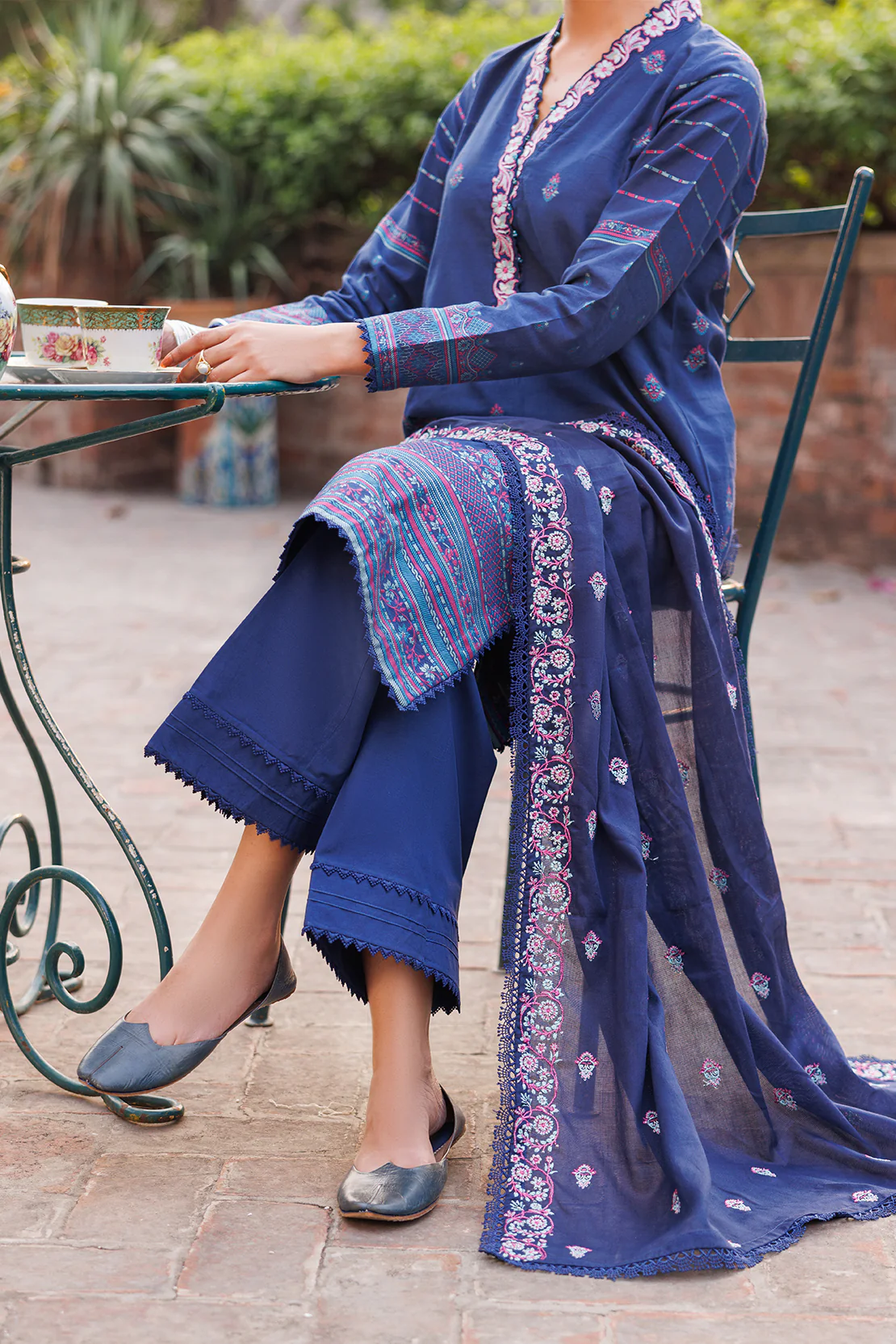 Unstitched Embroidered Cotton Jacquard 2 Piece (Shirt/Trouser) - Image 2