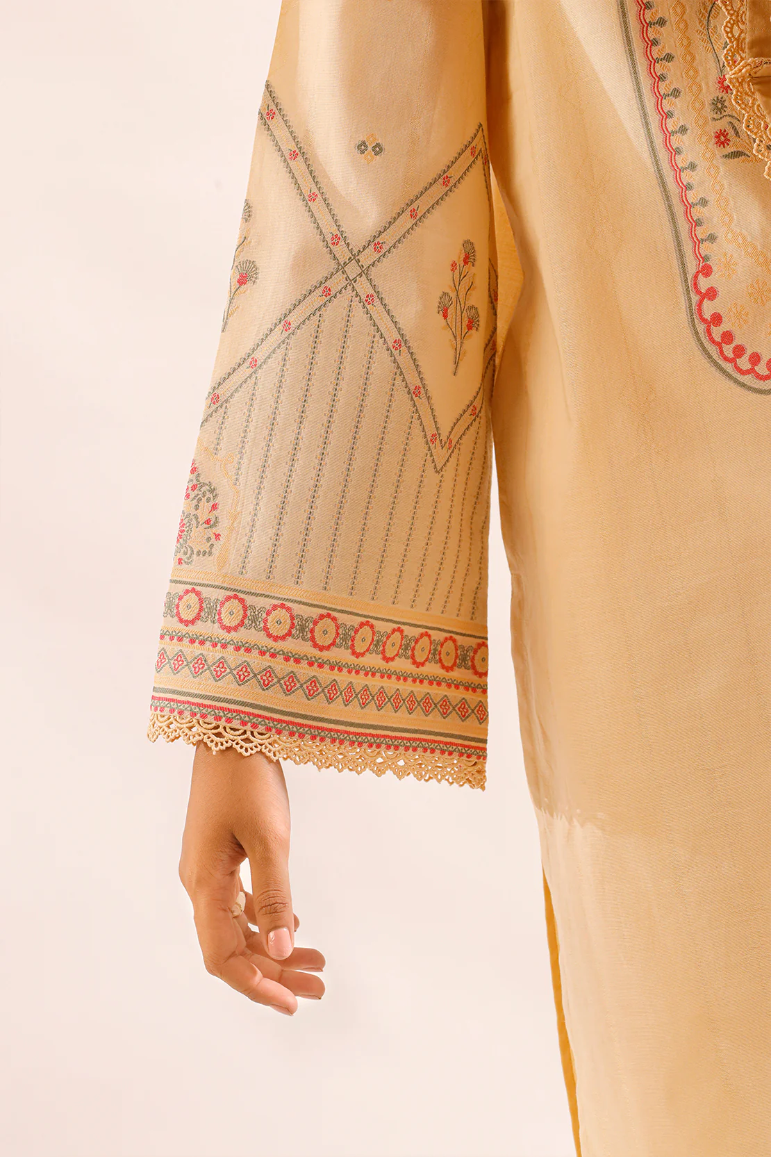 Unstitched Embroidered Cotton Jacquard 3 Piece - Image 6