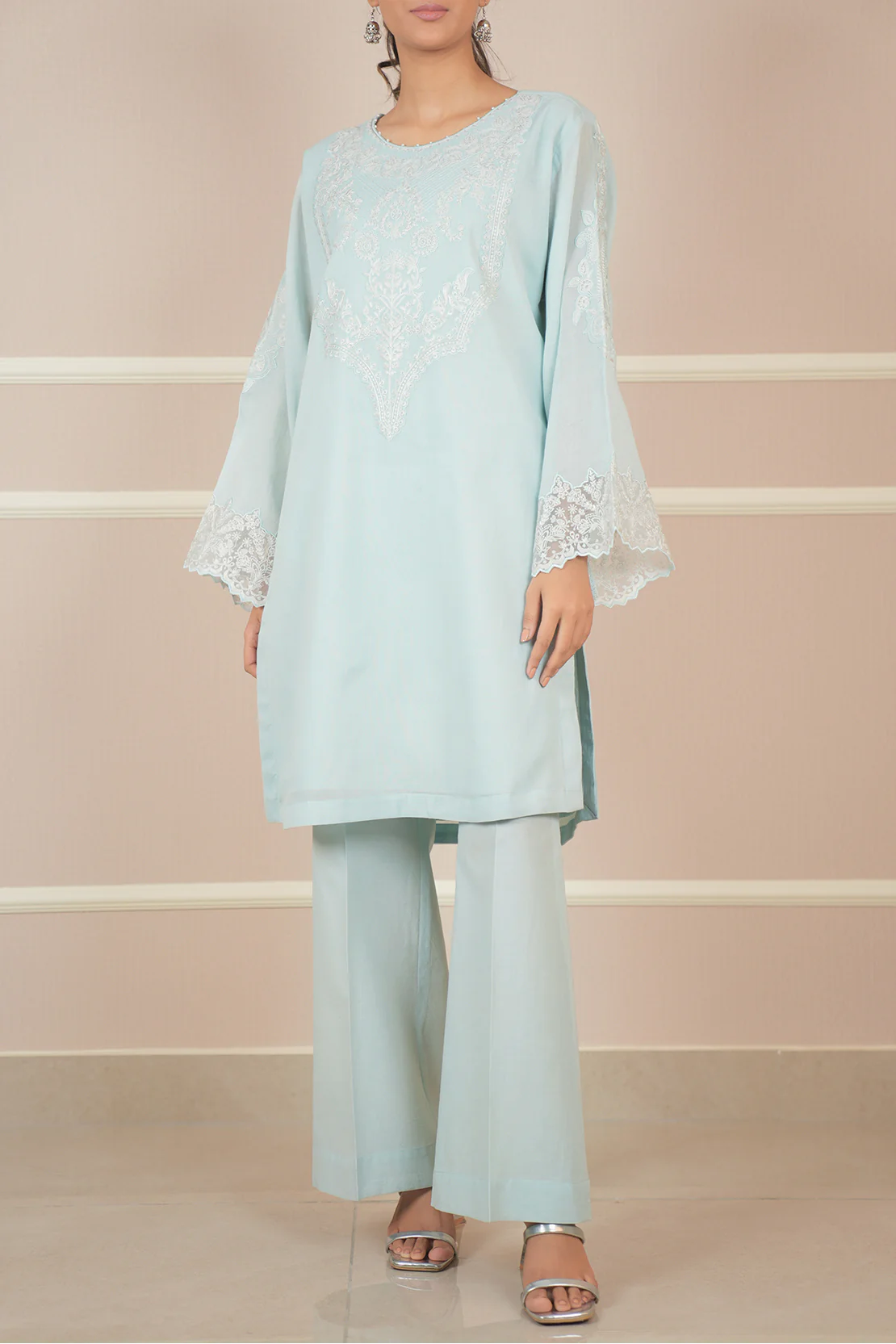Unstitched Embroidered Cotton Net 3 Piece - Image 2