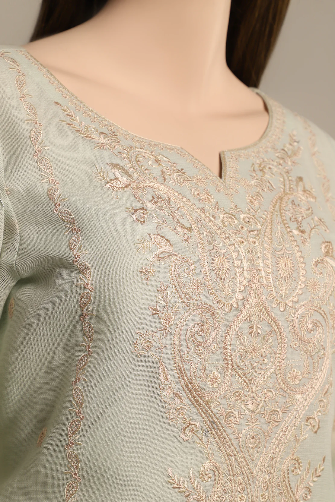 Unstitched Embroidered Cotton Net 3 Piece - Image 3