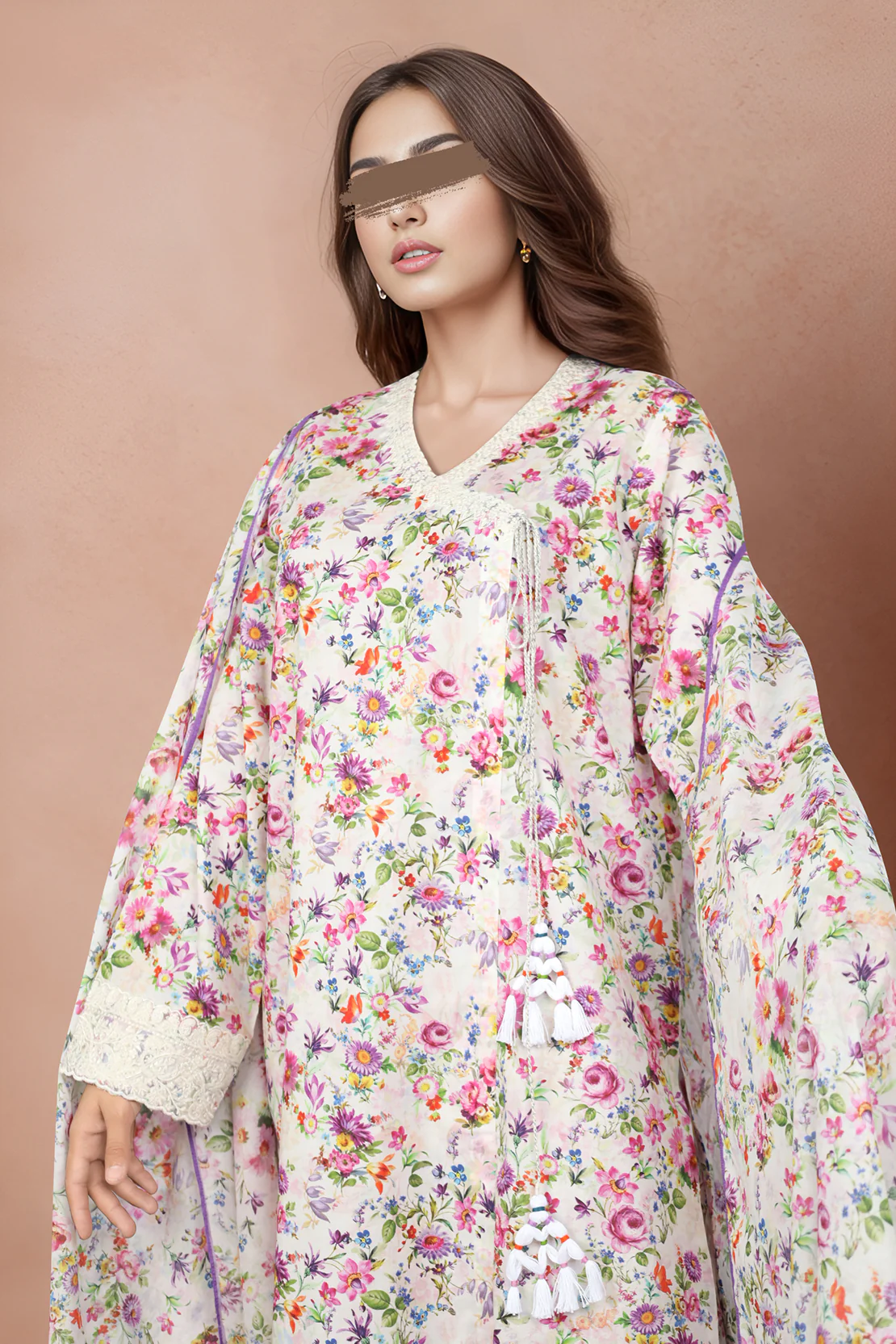 Unstitched Printed Embroidered Lawn 3 Piece - Image 2