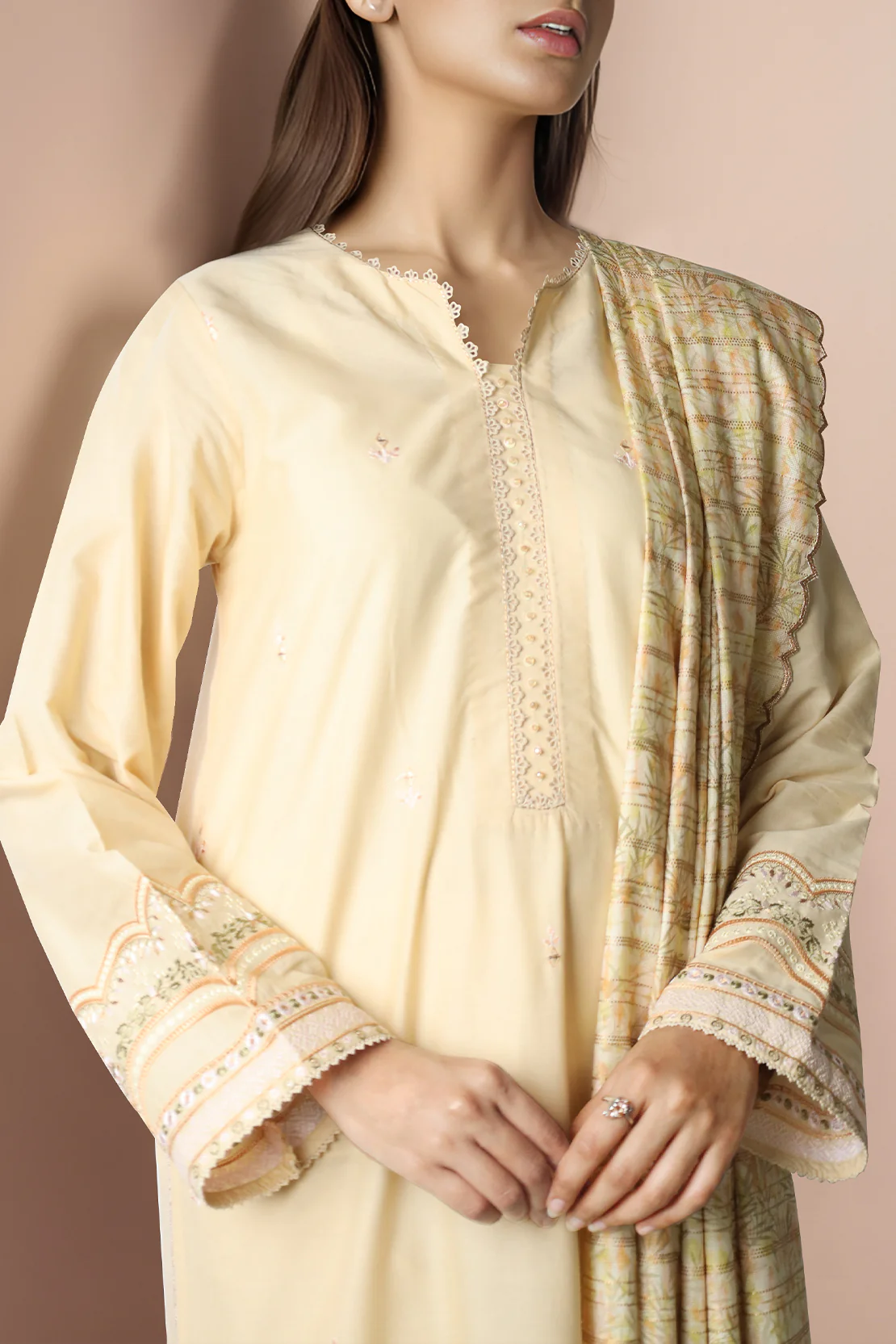Unstitched Embroidered Lawn 3 Piece