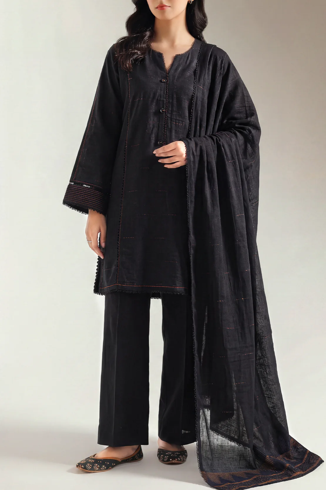 Unstitched Jacquard Cotton 2 Piece (Shirt/Trouser)