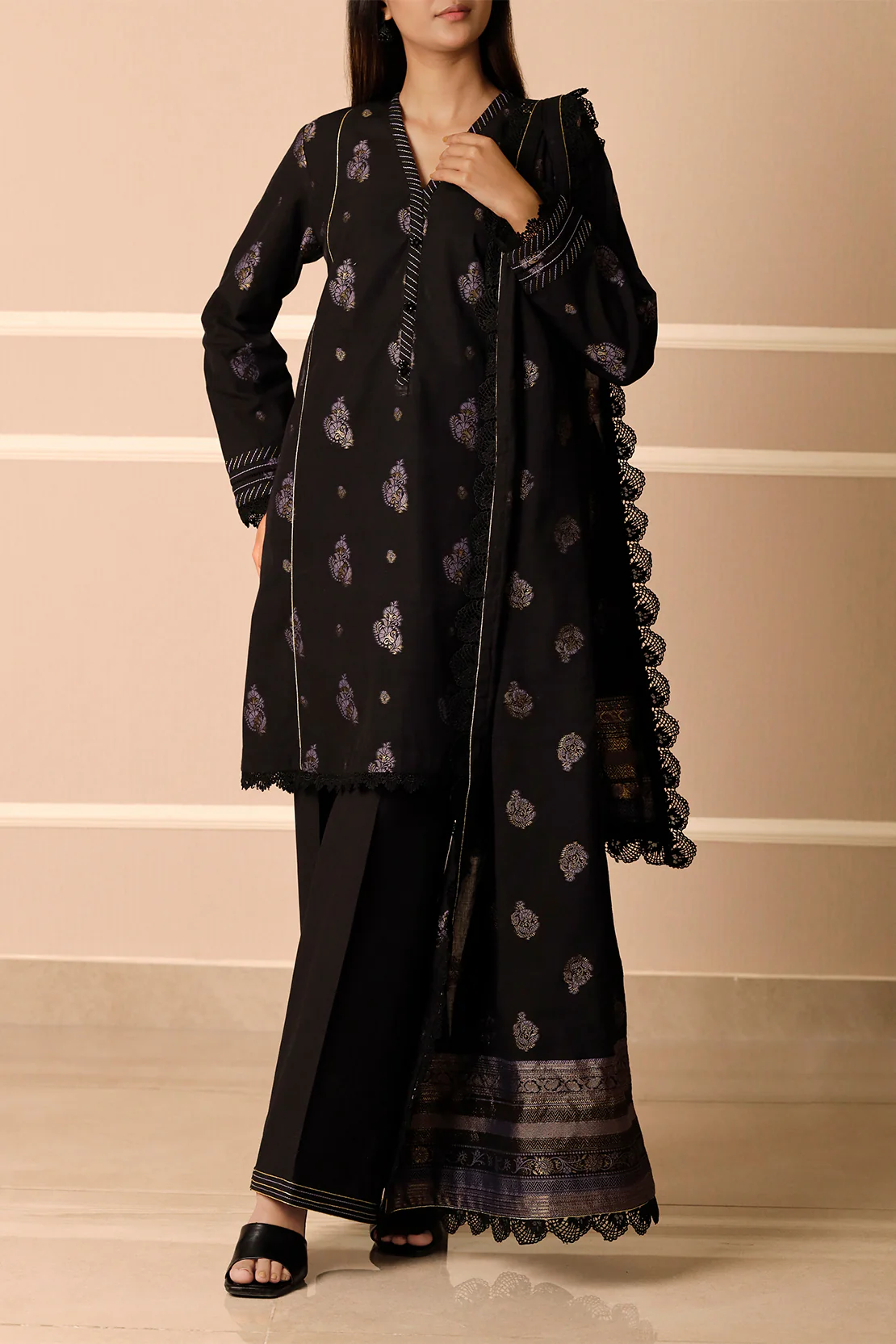 Unstitched Jacquard Cotton 3 Piece - Image 2