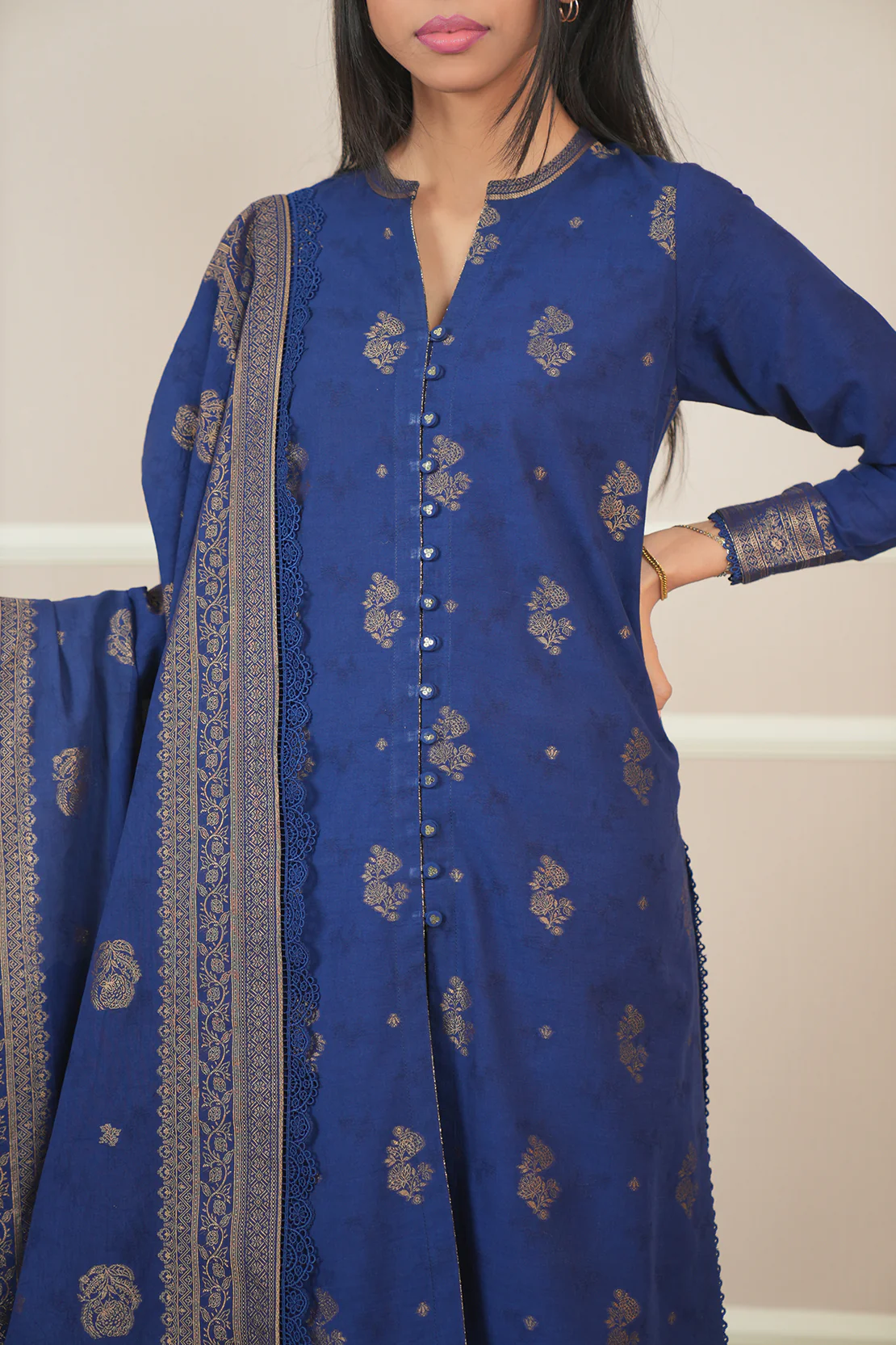 Unstitched Jacquard Cotton 3 Piece - Image 2
