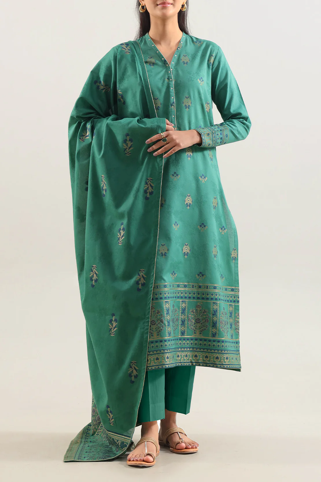 Unstitched Jacquard Cotton 3 Piece - Image 3