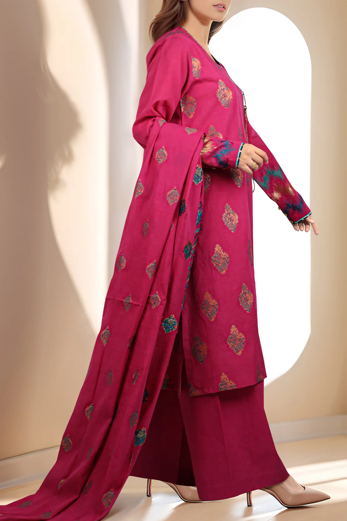 Unstitched Jacquard Cotton 3 Piece - Image 2