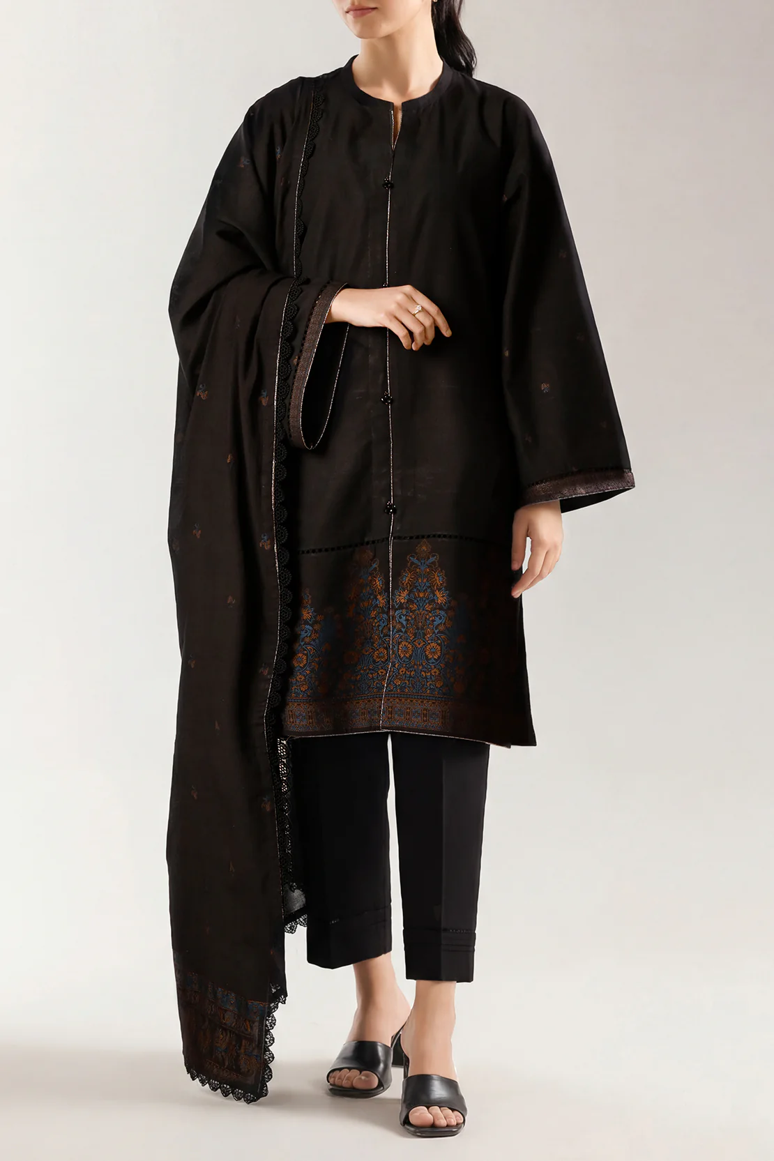 Unstitched Jacquard Cotton 3 Piece