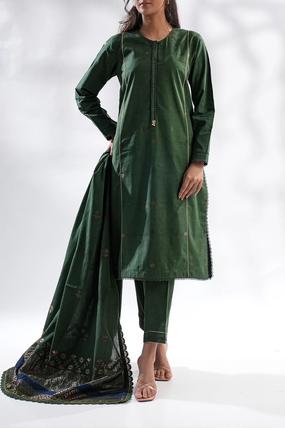 Unstitched Jacquard Cotton 3 Piece
