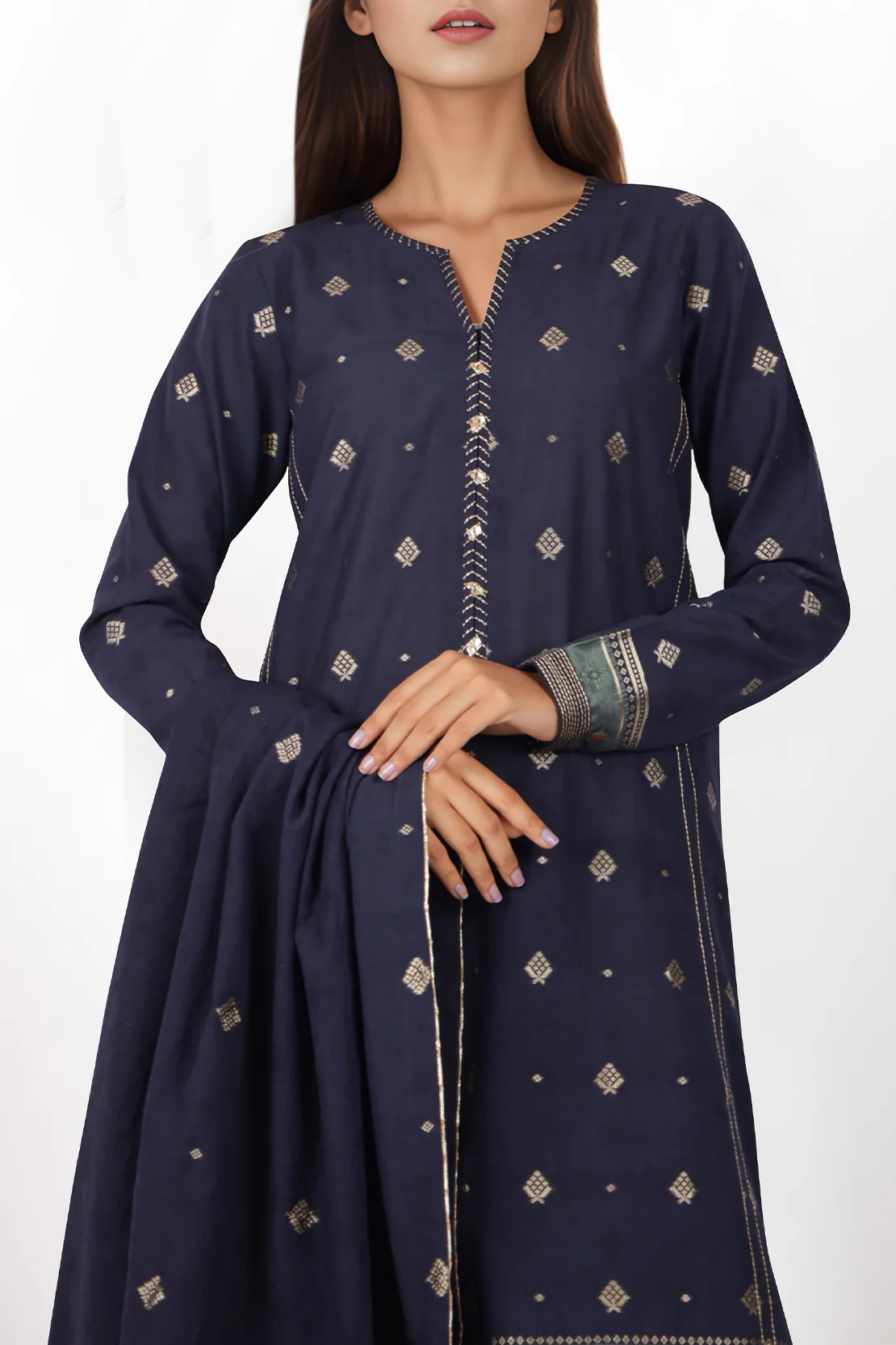 Unstitched Jacquard Cotton 3 Piece - Image 2