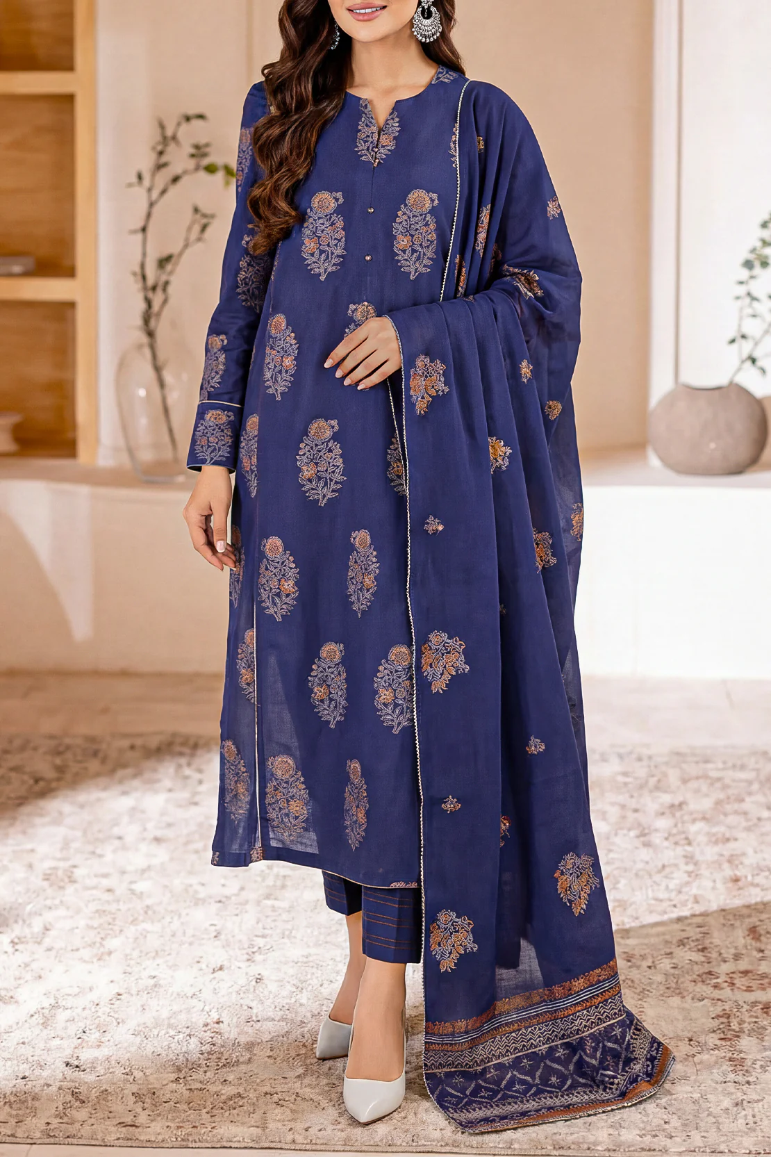 Unstitched Jacquard Cotton 3 Piece