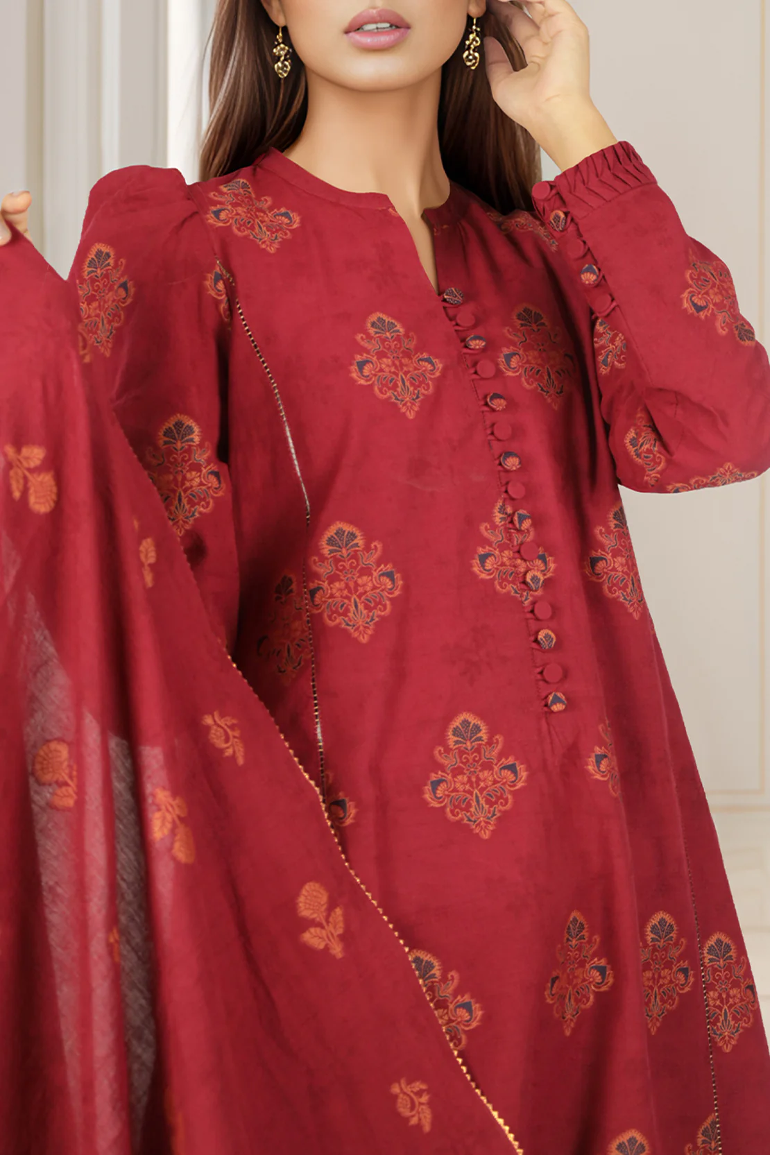 Unstitched Jacquard Cotton 3 Piece - Image 2