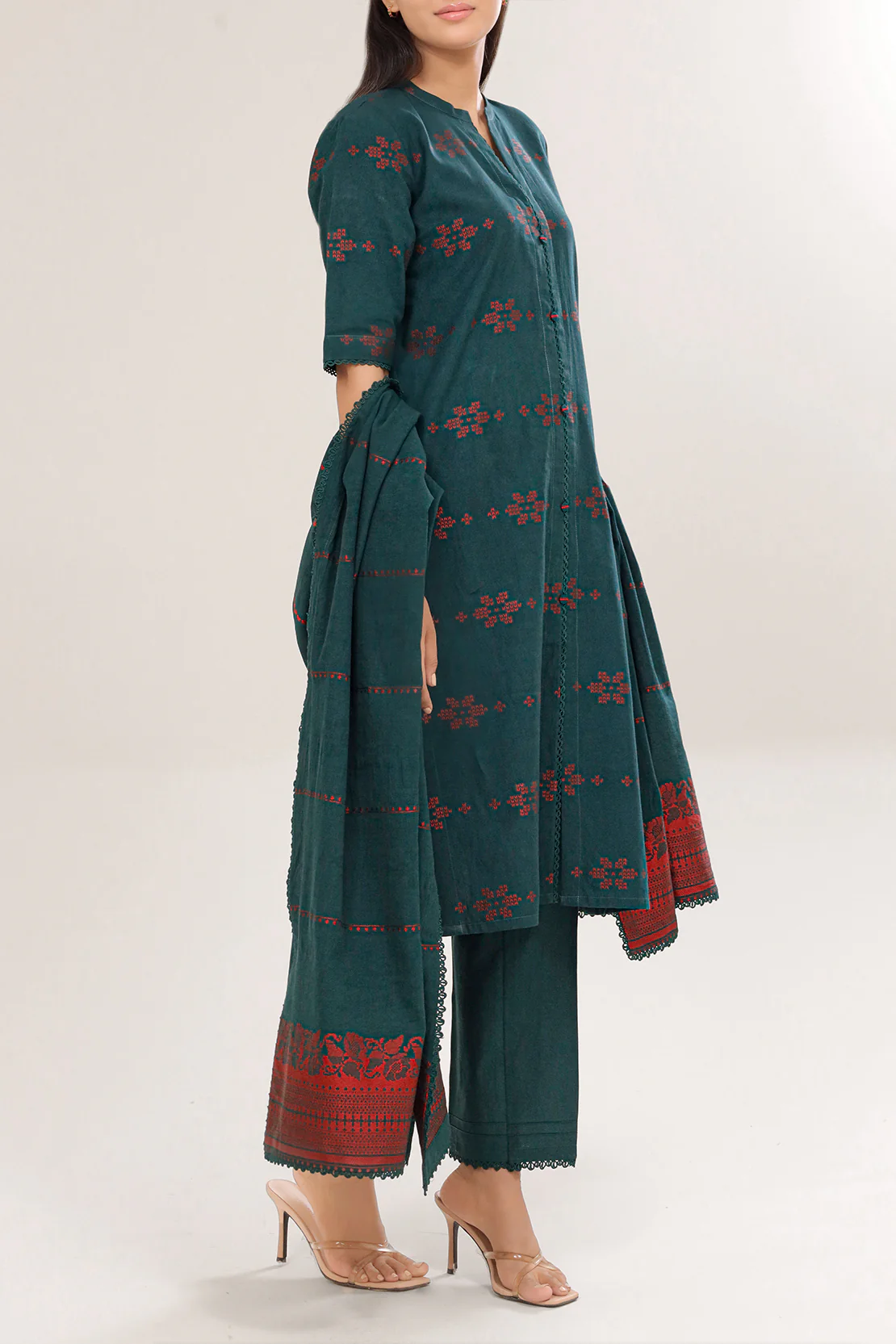 Unstitched Jacquard Cotton 3 Piece - Image 3