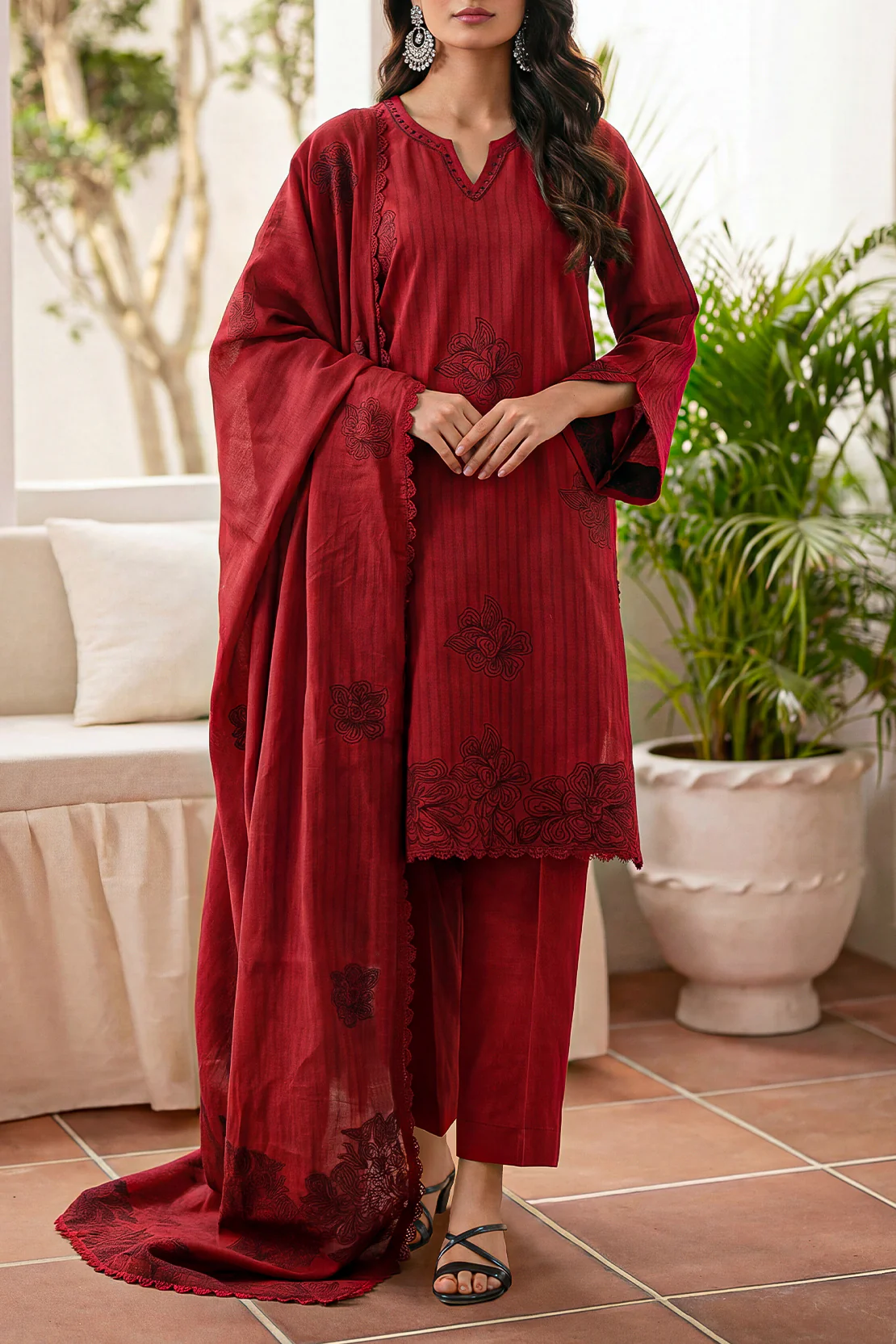 Unstitched Jacquard Cotton 3 Piece