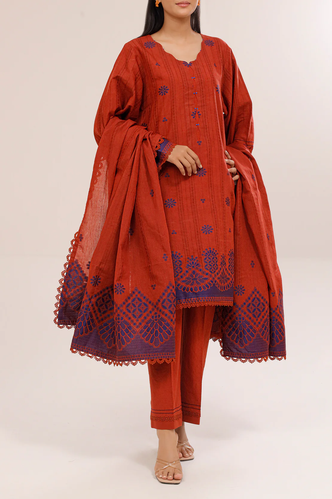 Unstitched Jacquard Cotton 3 Piece