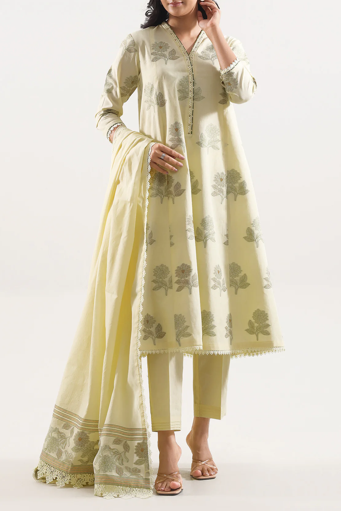 Unstitched Jacquard Cotton 3 Piece