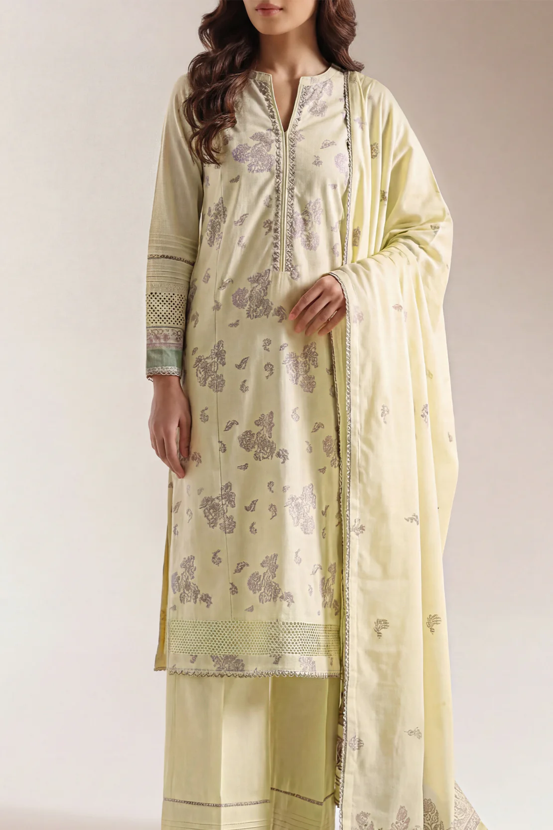 Unstitched Jacquard Cotton 3 Piece - Image 2