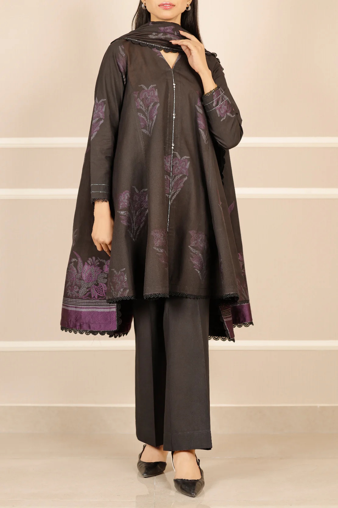 Unstitched Jacquard Cotton 3 Piece