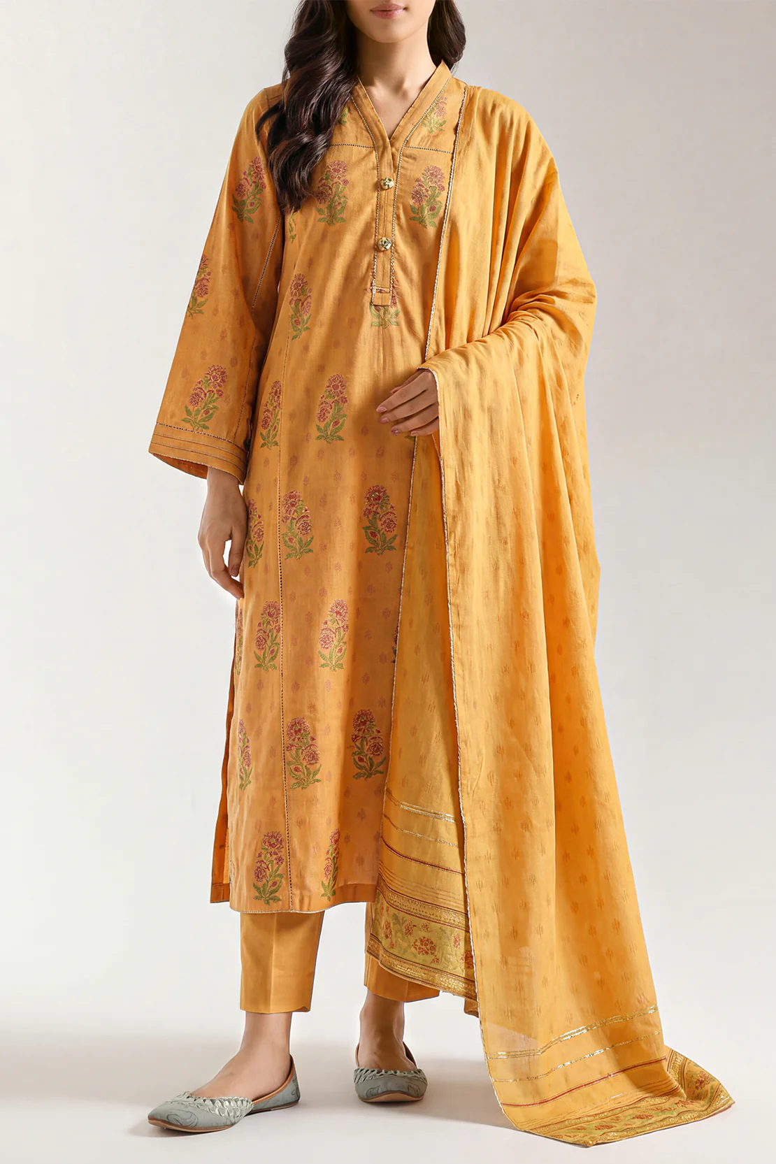 Unstitched Jacquard Cotton 3 Piece - Image 2