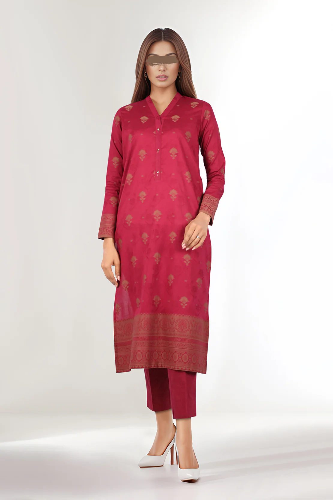 Unstitched Jacquard Cotton Shirt - Image 2