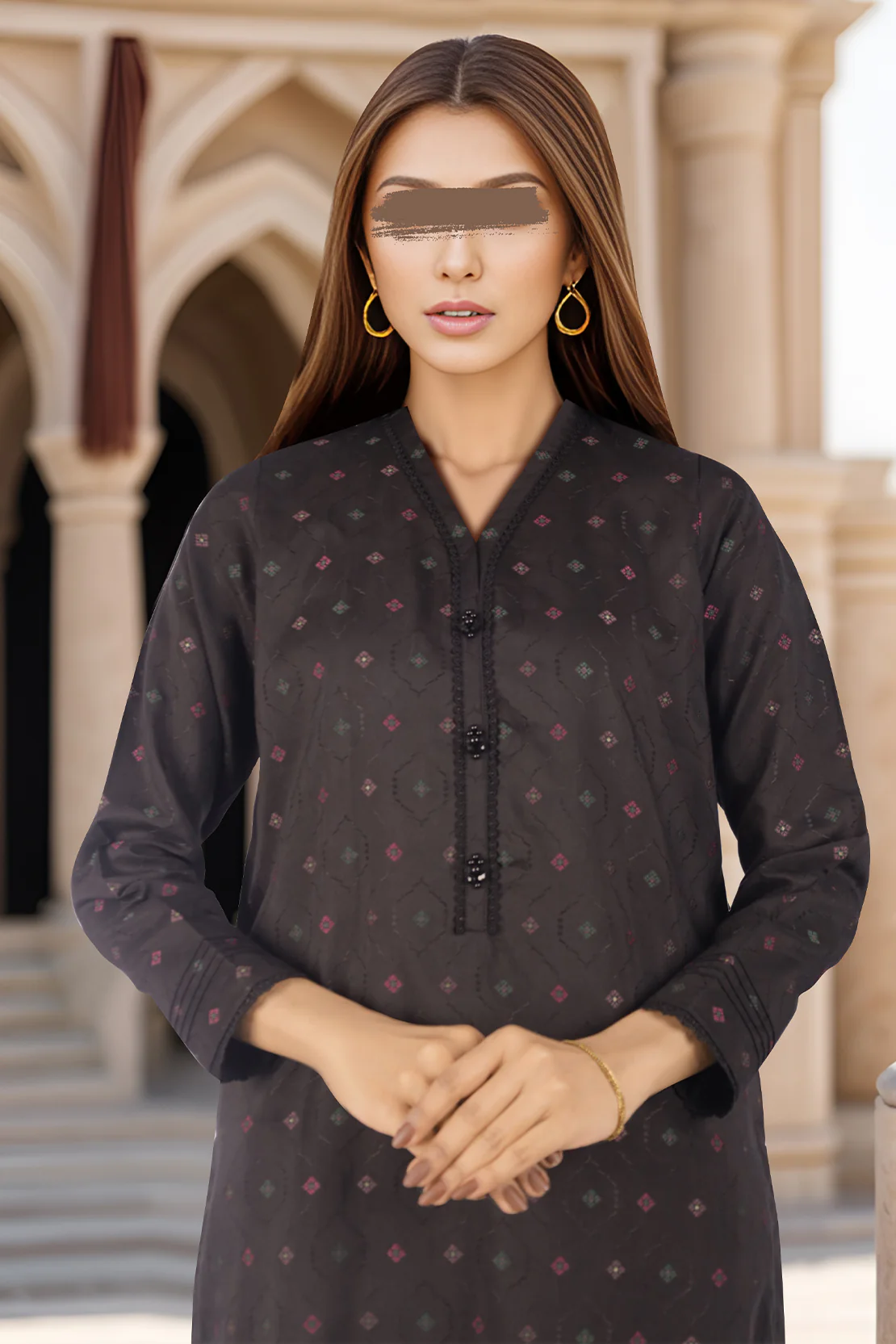 Unstitched Jacquard Cotton Shirt - Image 2