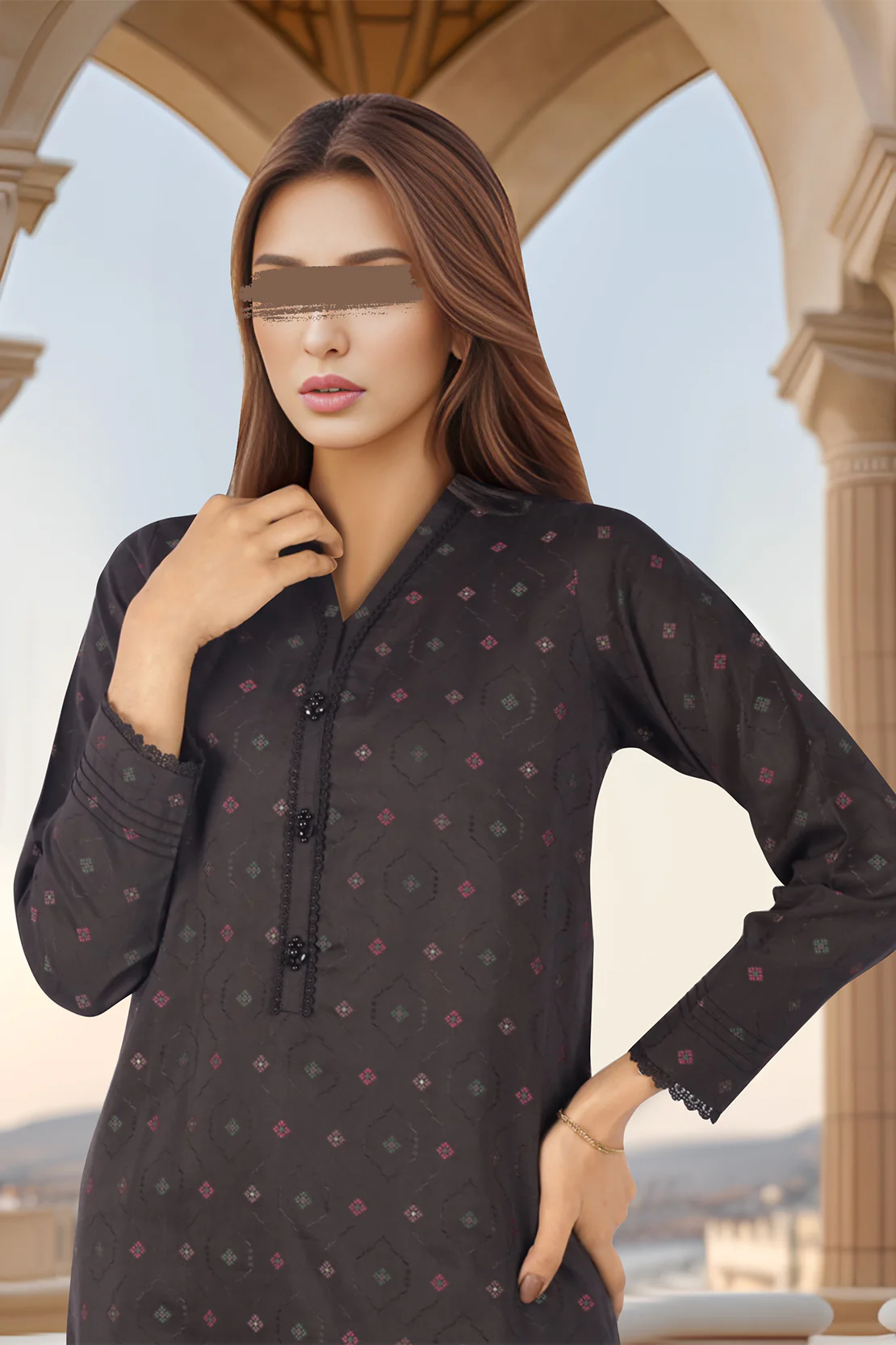 Unstitched Jacquard Cotton Shirt - Image 3